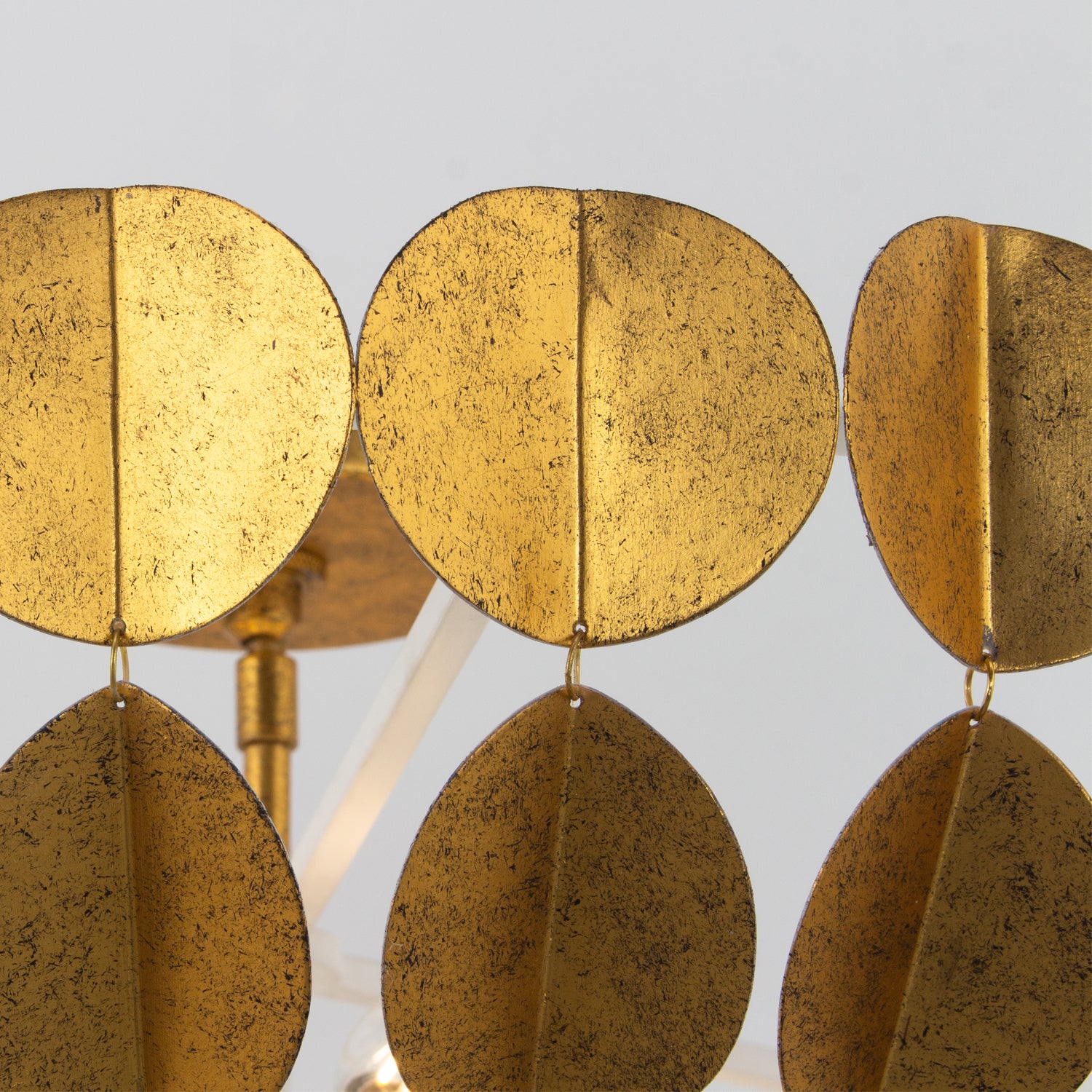 10.75'' Amor 6 Light Oxidized Gold Leaf and White Chandelier