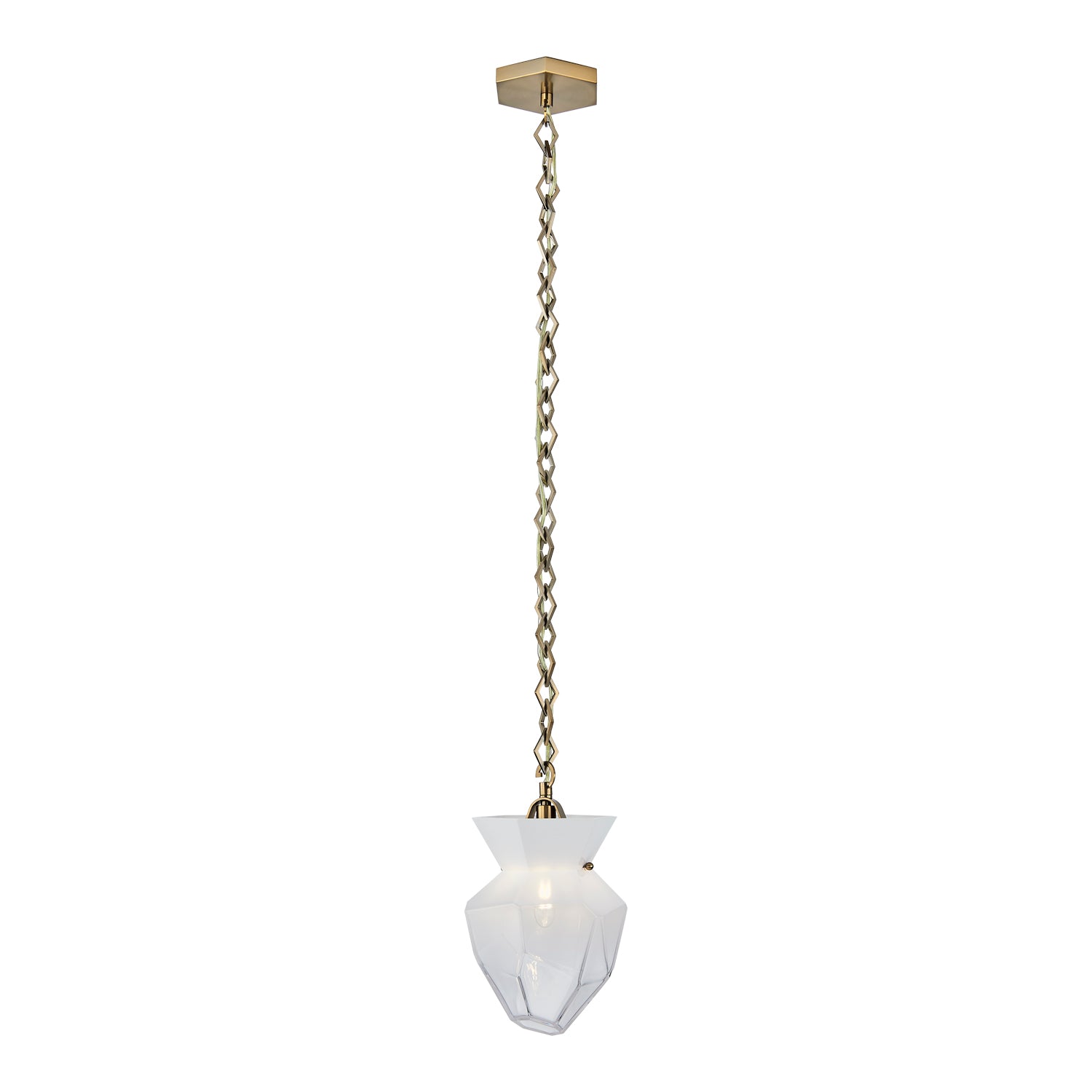 13.00'' Bolsa 1 Light Winter Brass Pendant
