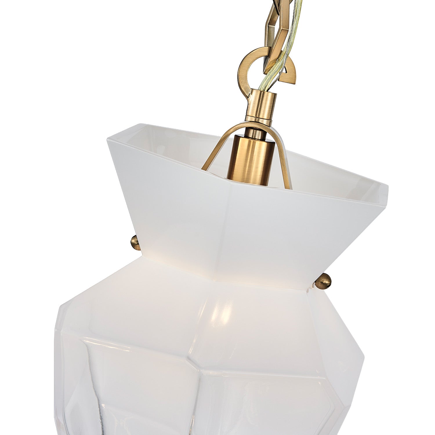 13.00'' Bolsa 1 Light Winter Brass Pendant
