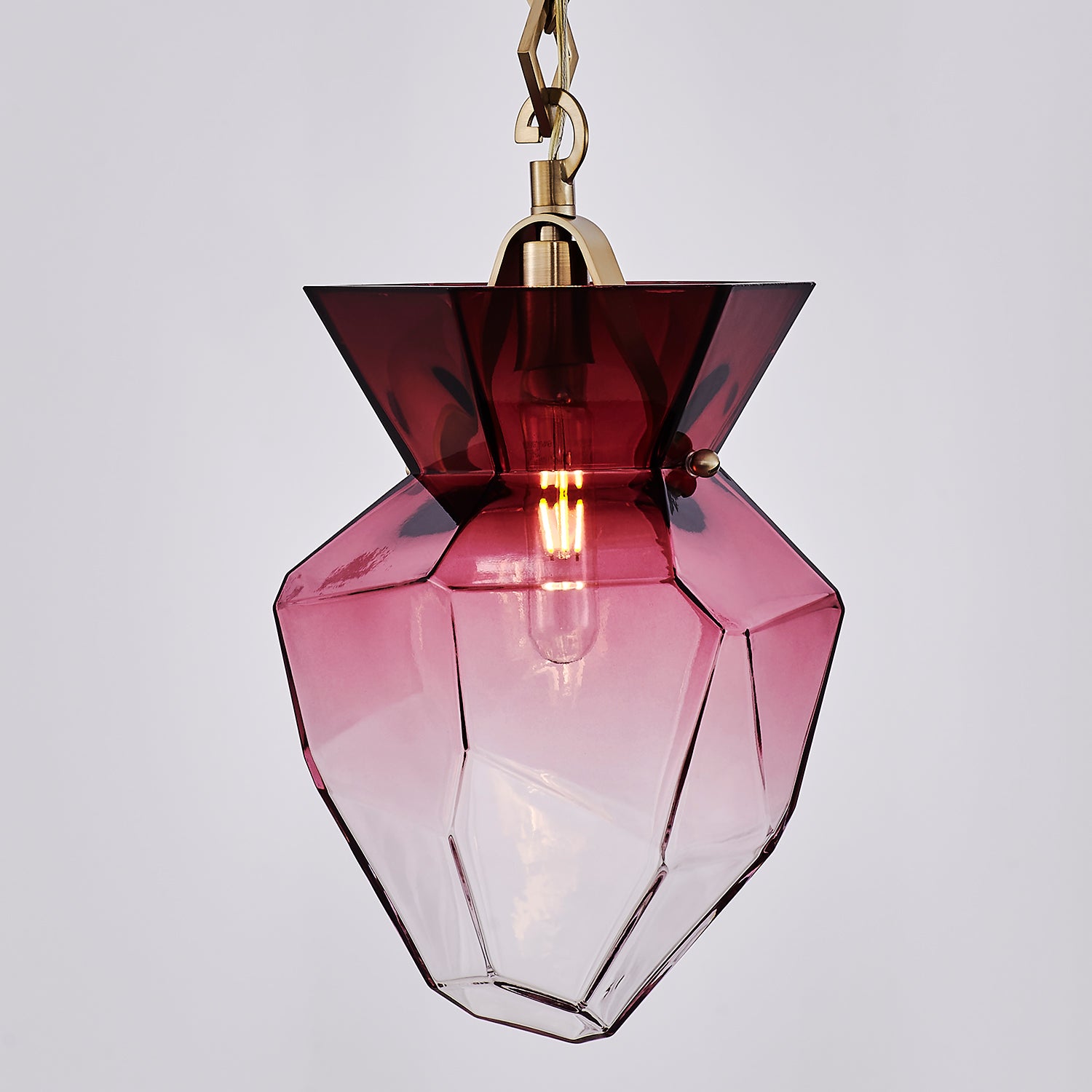 13'' Bolsa 1 Light Winter Brass Pendant