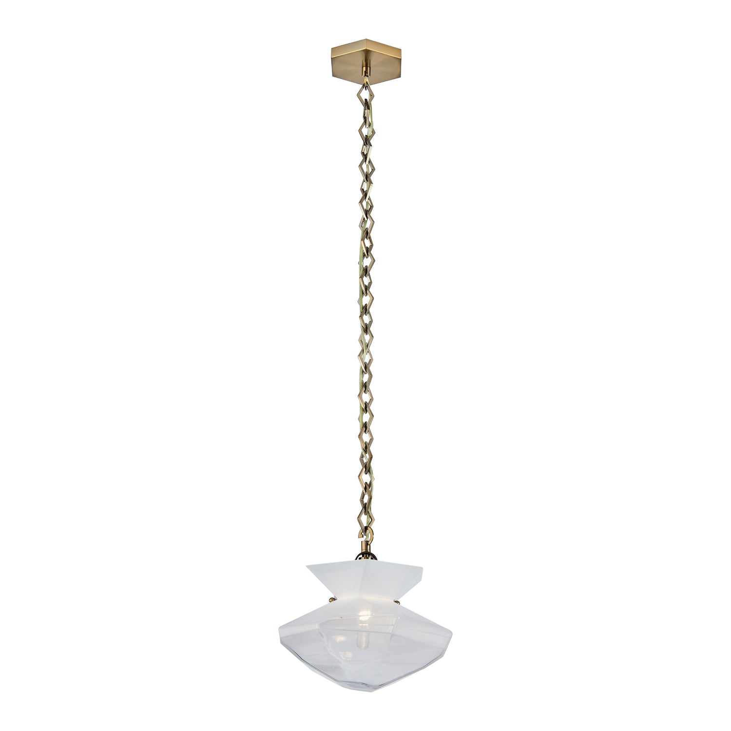 11.00'' Bolsa 1 Light Winter Brass Pendant