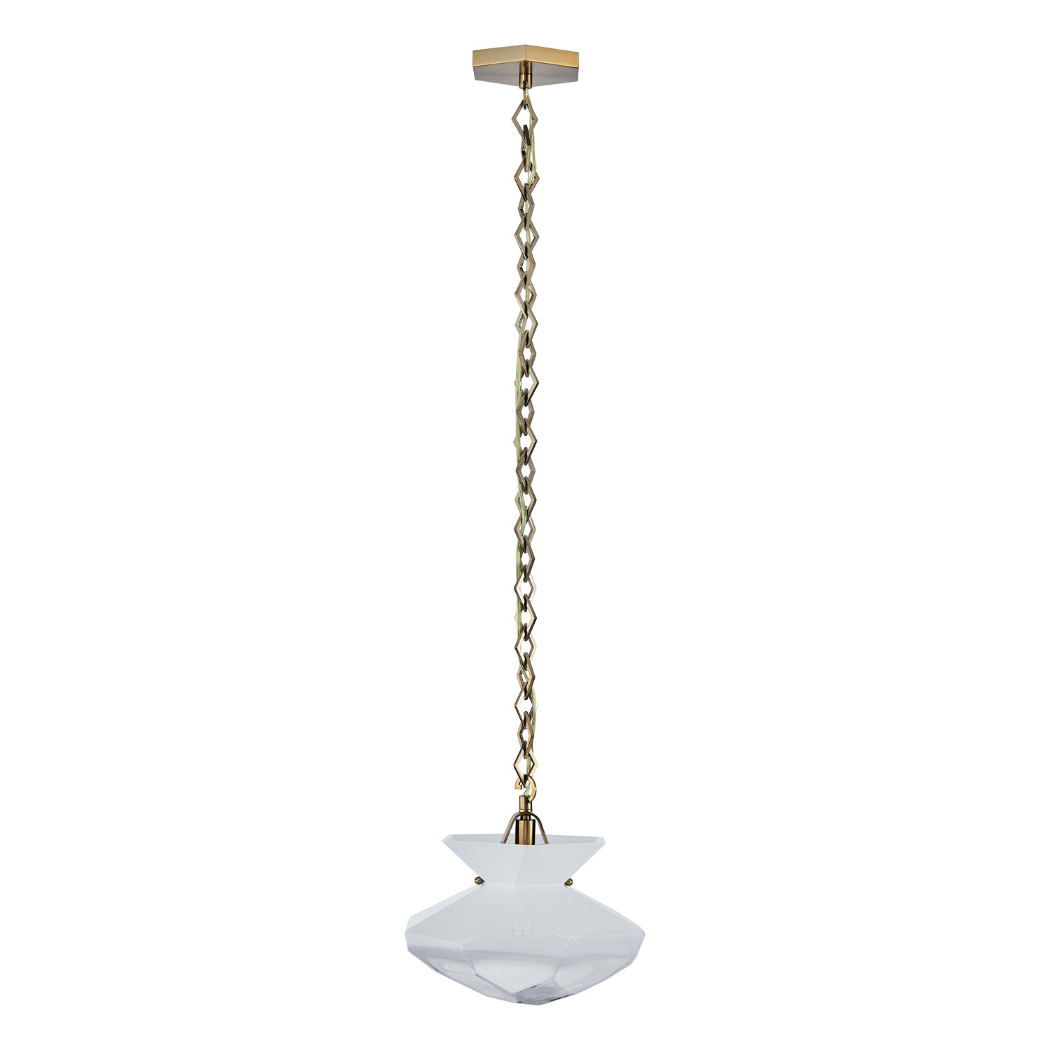 11.00'' Bolsa 1 Light Winter Brass Pendant