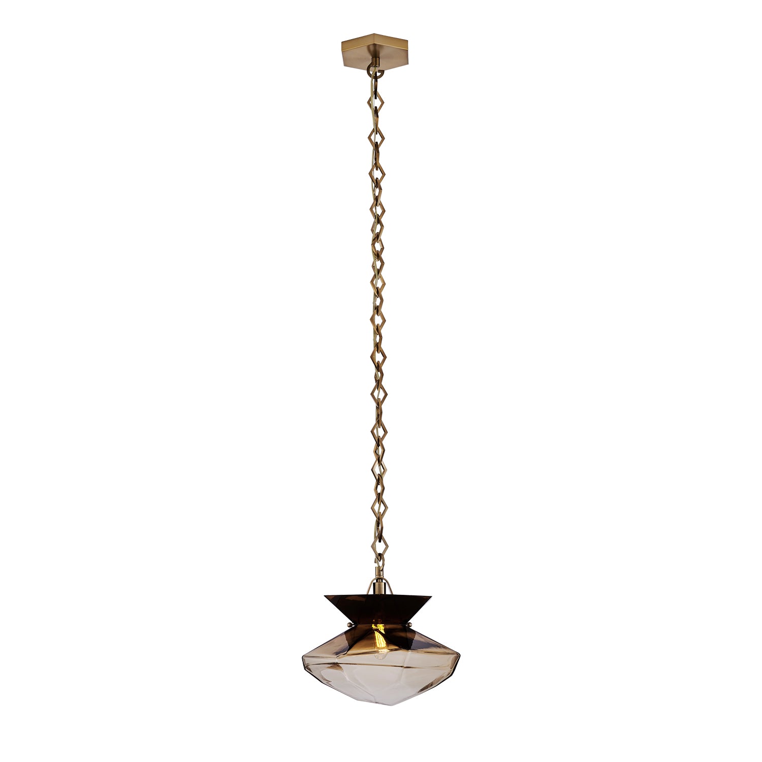 11'' Bolsa 1 Light Winter Brass Pendant