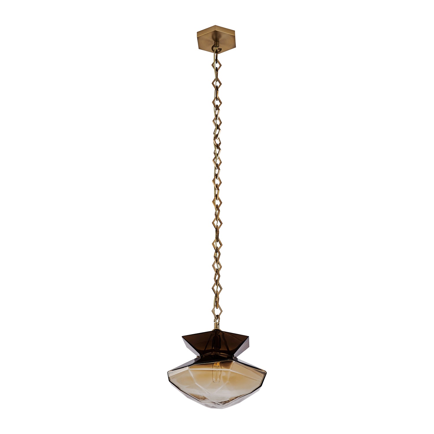 11'' Bolsa 1 Light Winter Brass Pendant