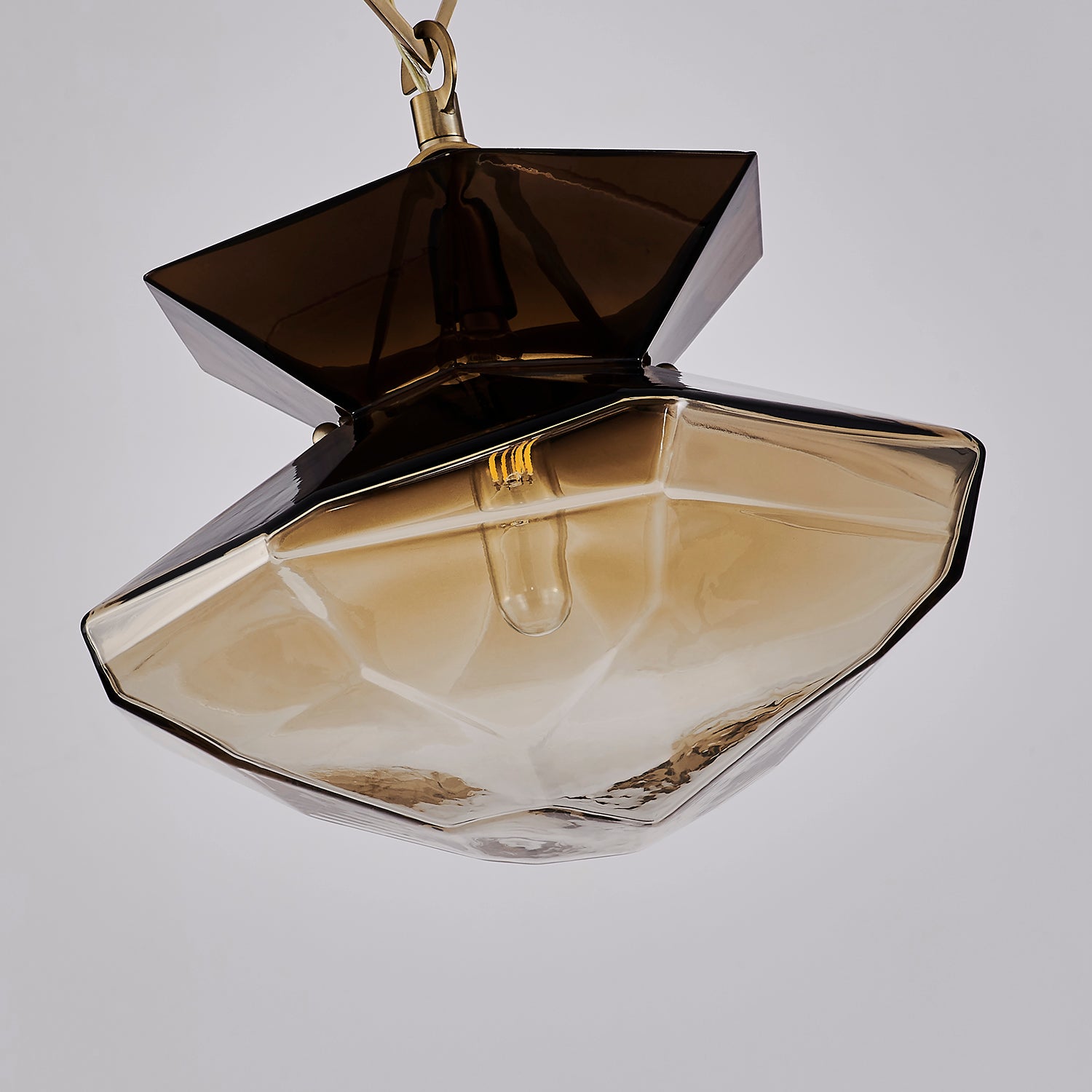 11'' Bolsa 1 Light Winter Brass Pendant