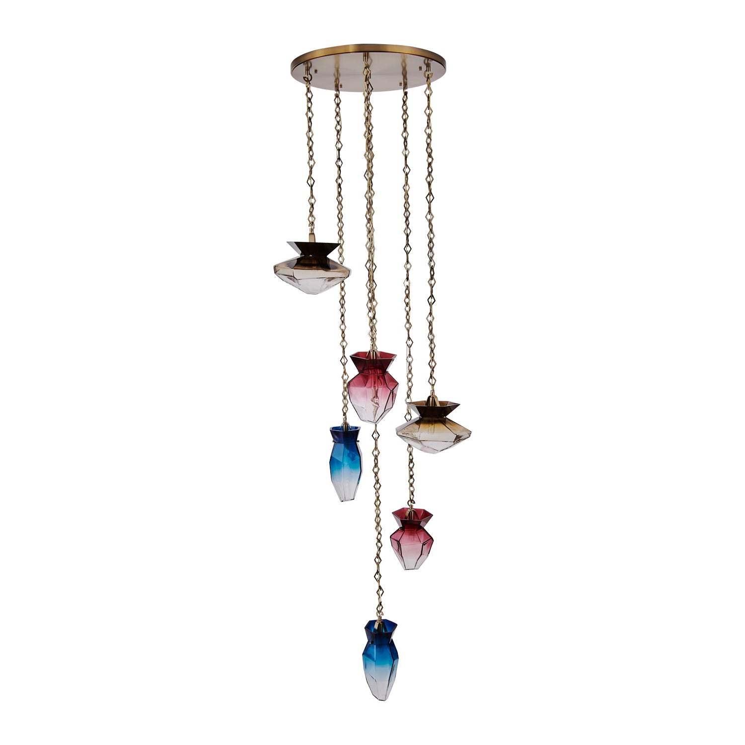 38'' Bolsa 6 Light Winter Brass Chandelier