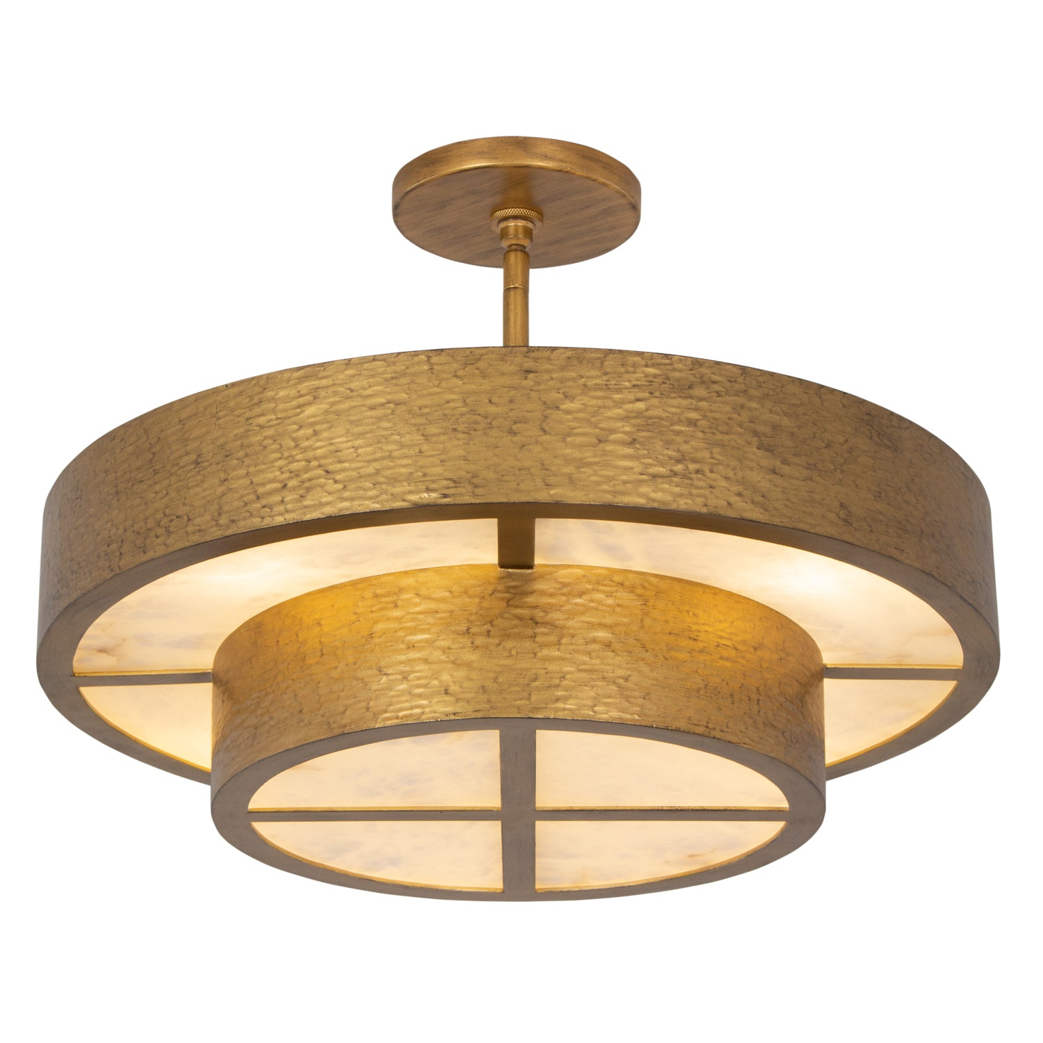 7'' Moda 8 Light Rustic Gold Semi-Flush
