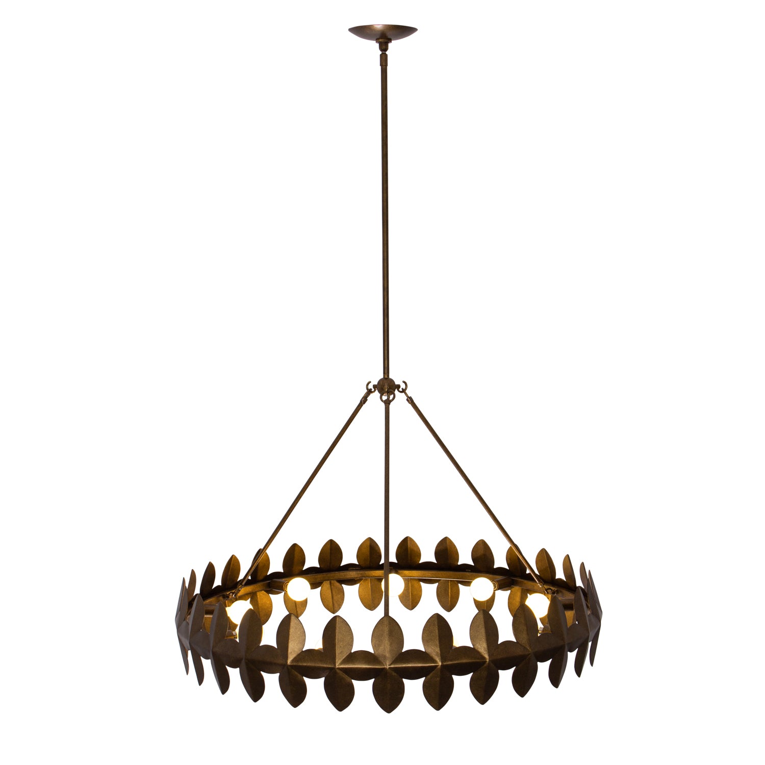 22.75'' Vittoria 9 Light Pearlized Antique Brass Chandelier