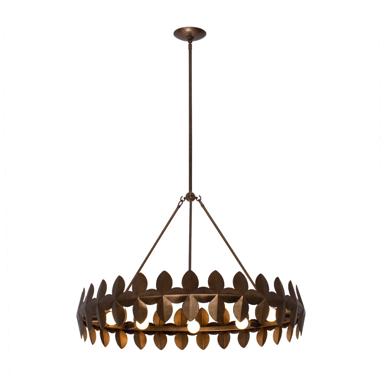 22.75'' Vittoria 9 Light Pearlized Antique Brass Chandelier