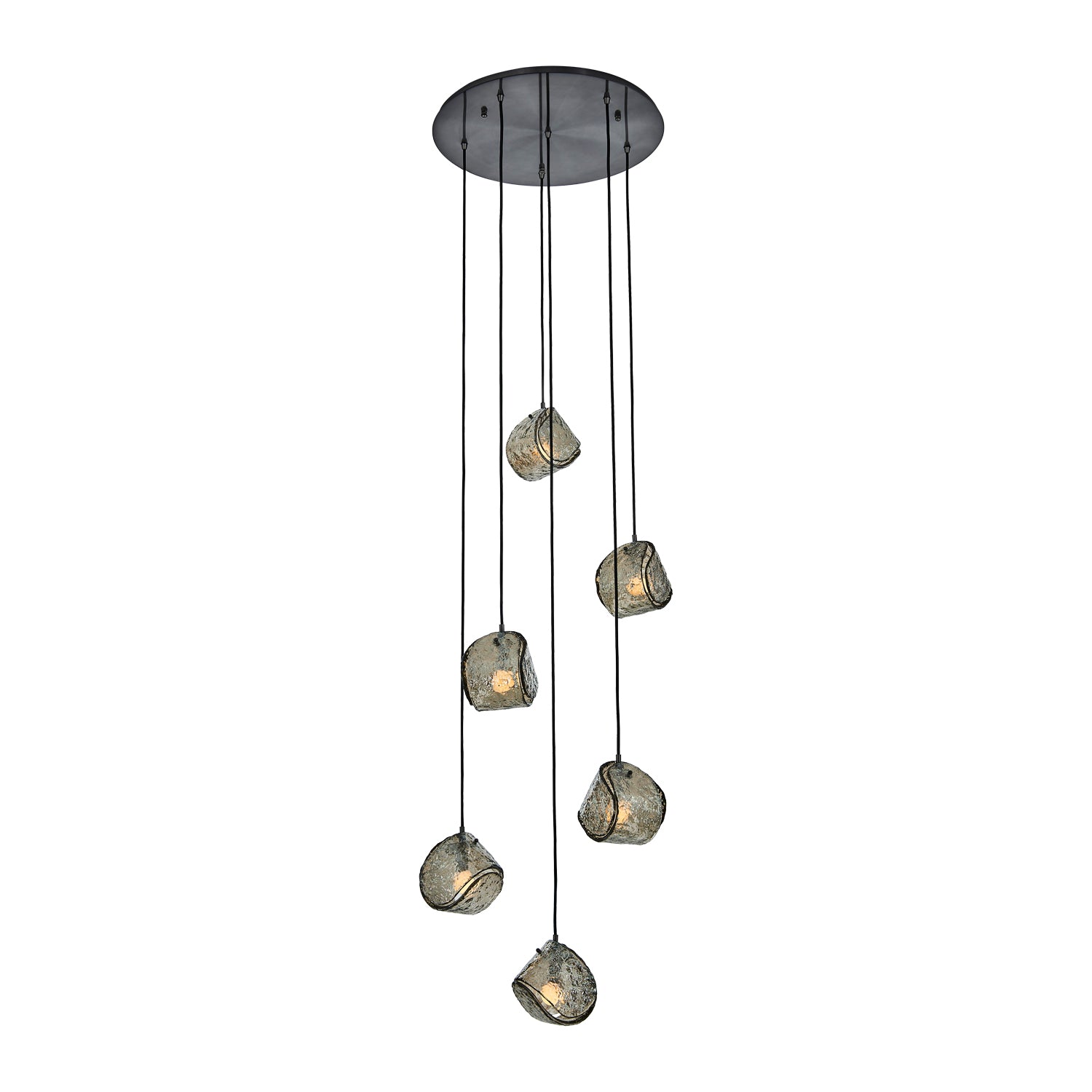 7.5'' Pallina 6 Light Satin Black Nickel Chandelier