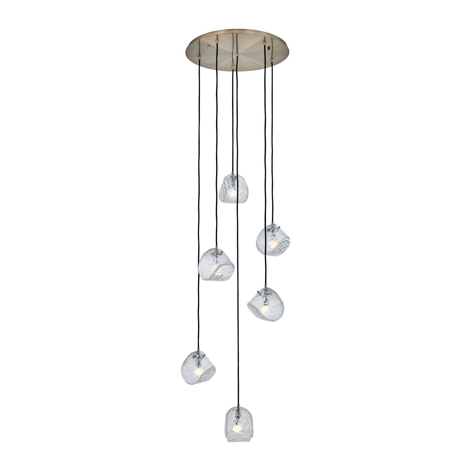 7.50'' Pallina 6 Light Winter Brass Chandelier
