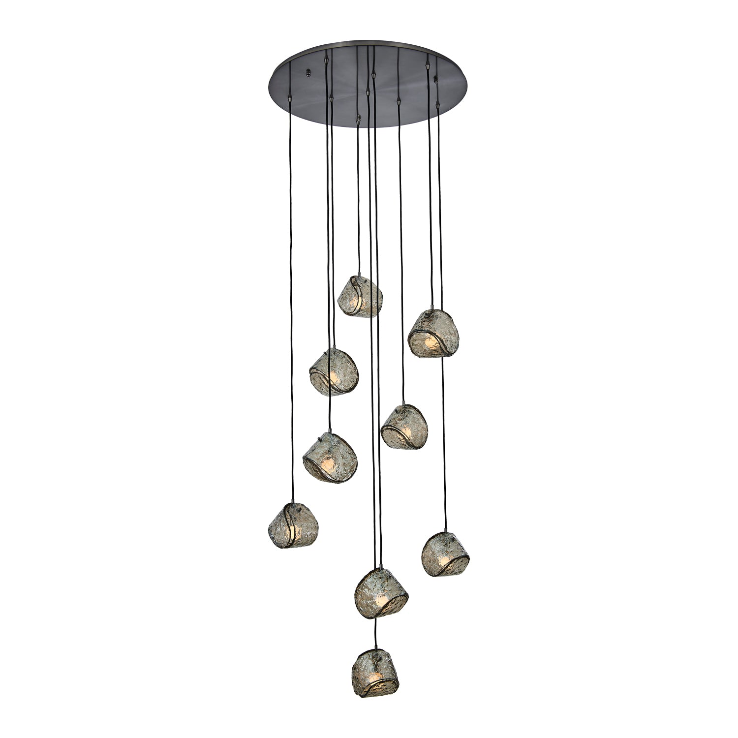 7.5'' Pallina 9 Light Satin Black Nickel Chandelier