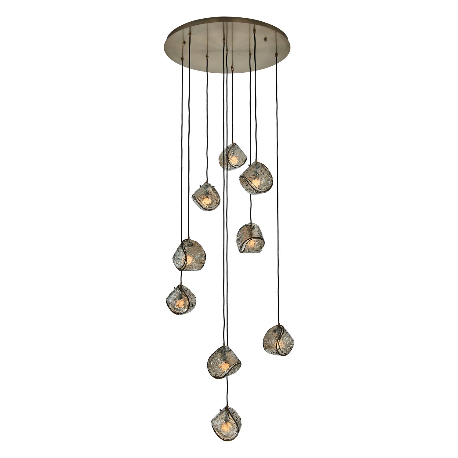 7.5'' Pallina 9 Light Winter Brass Chandelier