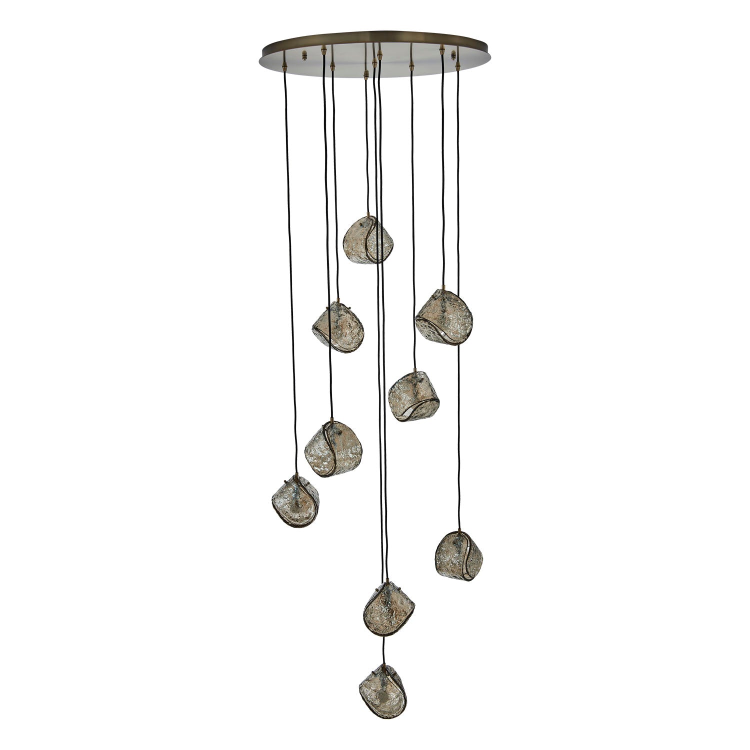 7.5'' Pallina 9 Light Winter Brass Chandelier