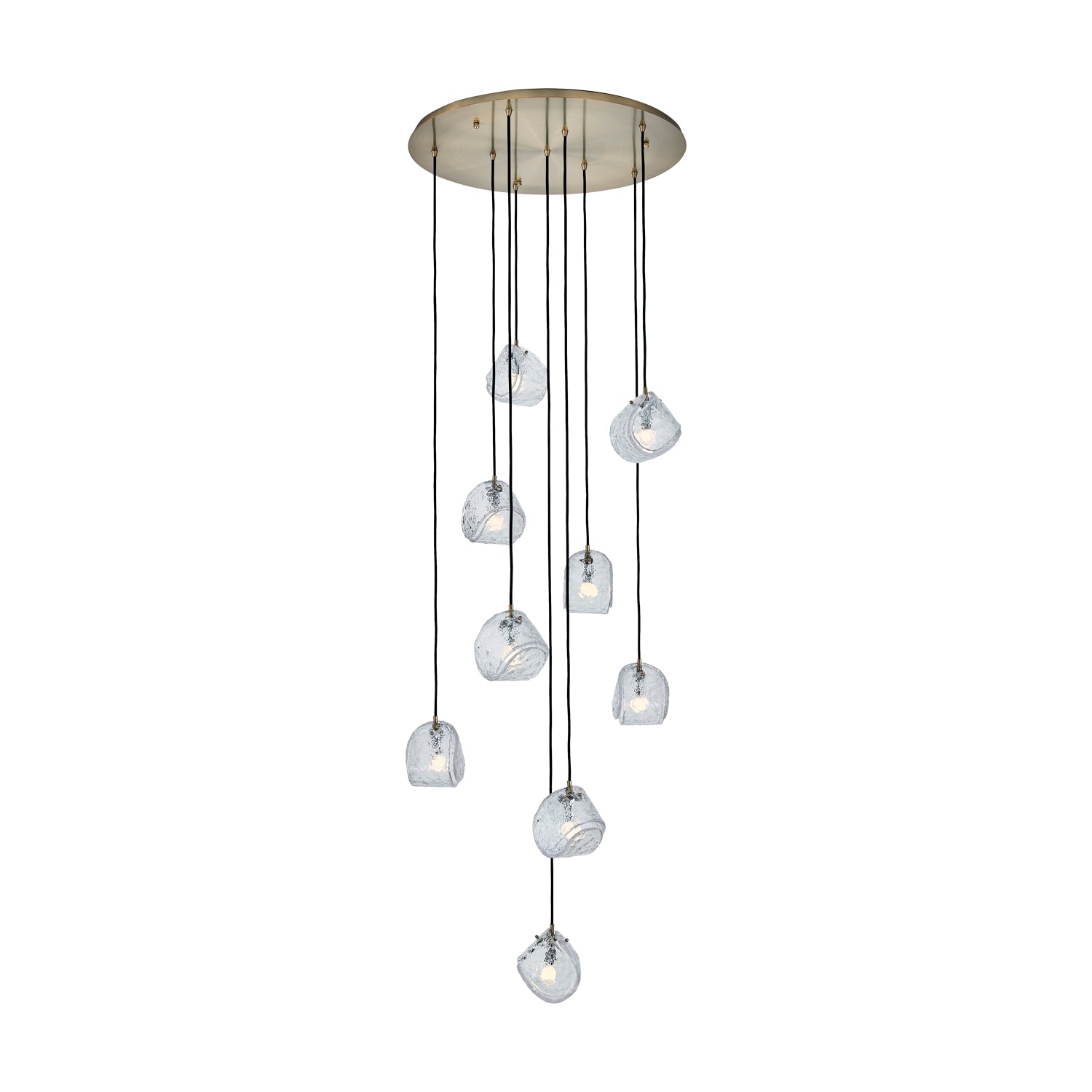 7.50'' Pallina 9 Light Winter Brass Chandelier