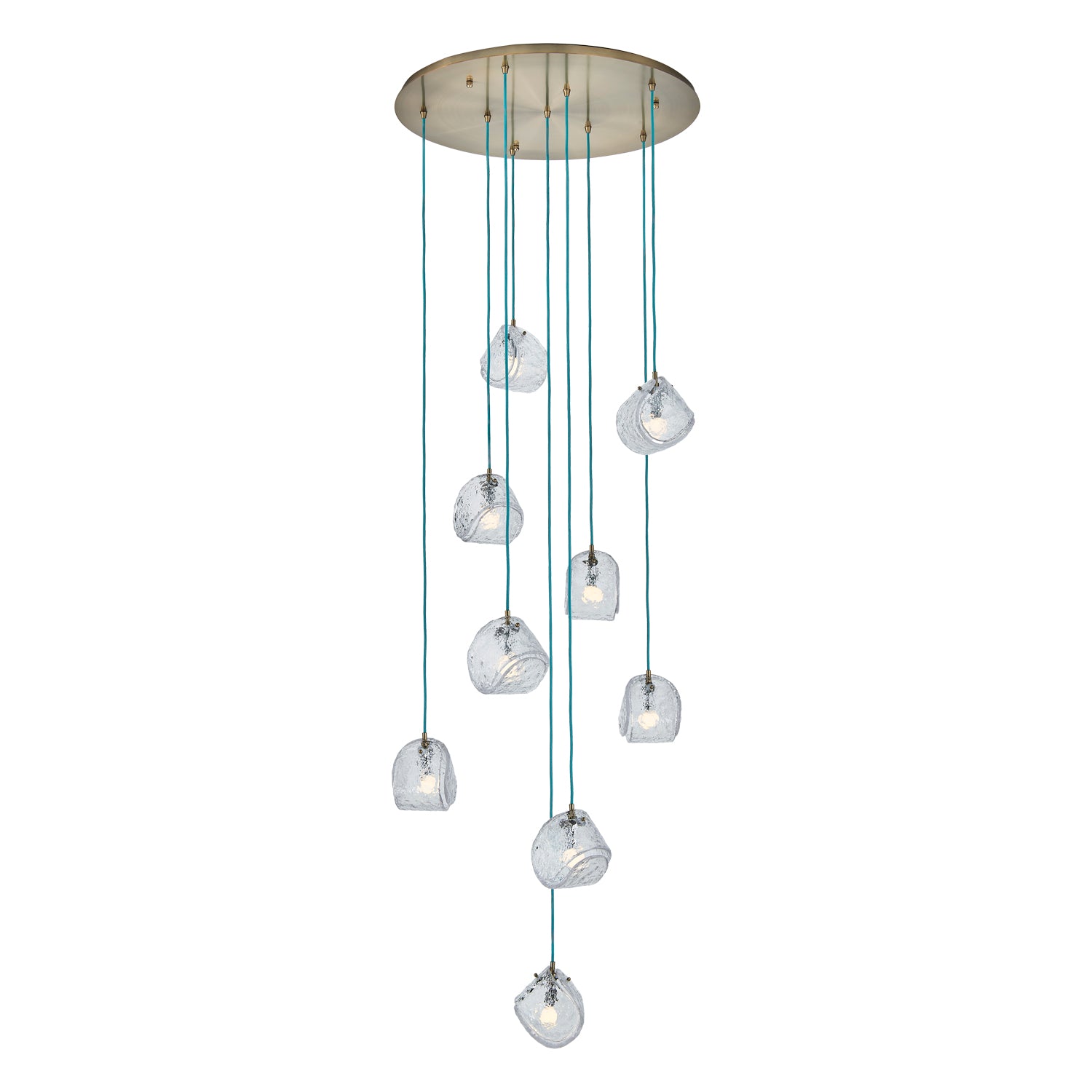 7.5'' Pallina 9 Light Winter Brass Chandelier