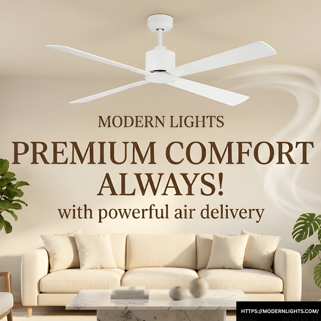 52 Inch DC White Fan with Remote