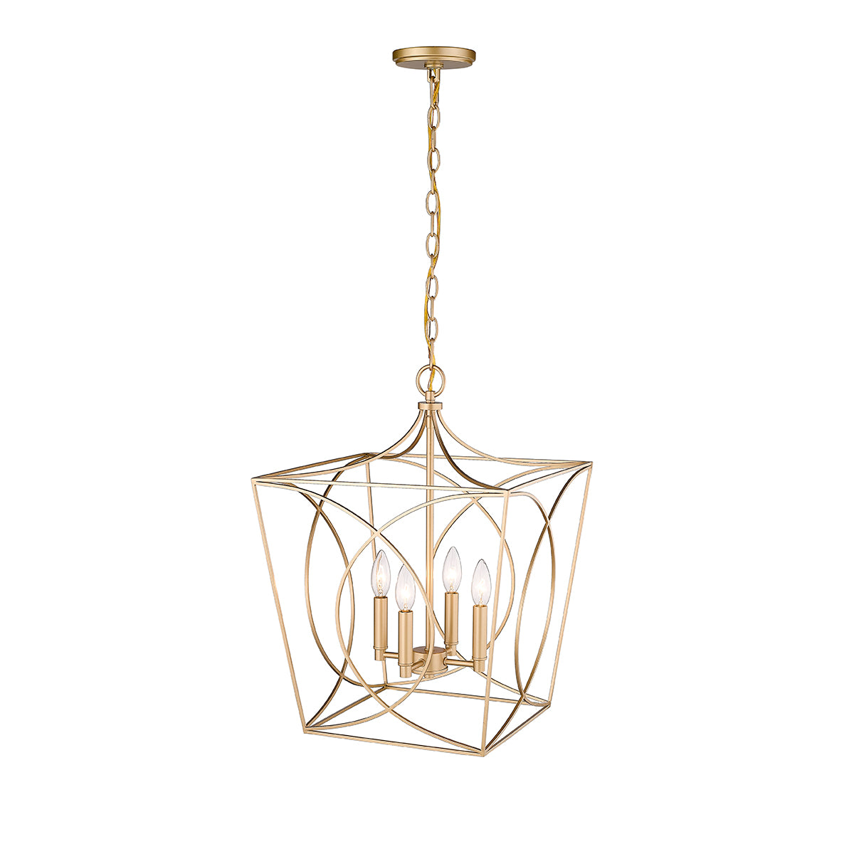 22'' Tracy Painted Modern Gold 4 Light Pendant