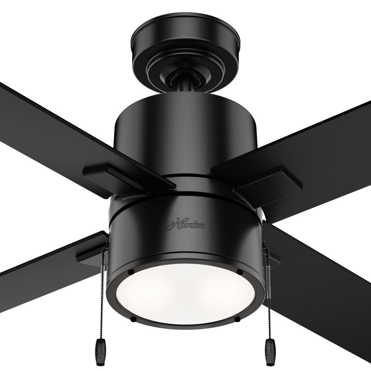 52 inch Beck Matte Black Ceiling Fan with LED Light Kit and Pull Chain