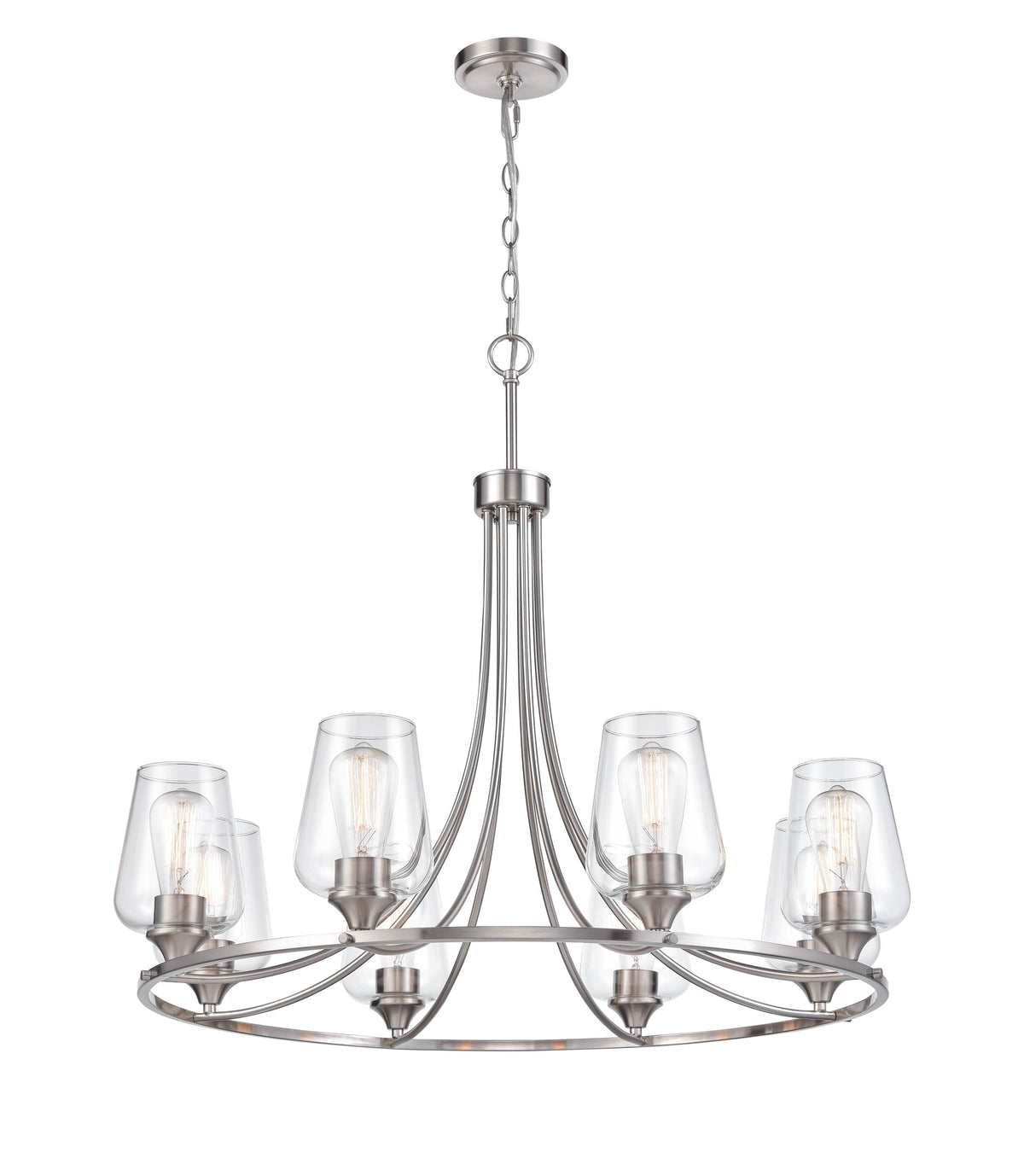 28'' Ashford Brushed Nickel 8 Light Chandelier