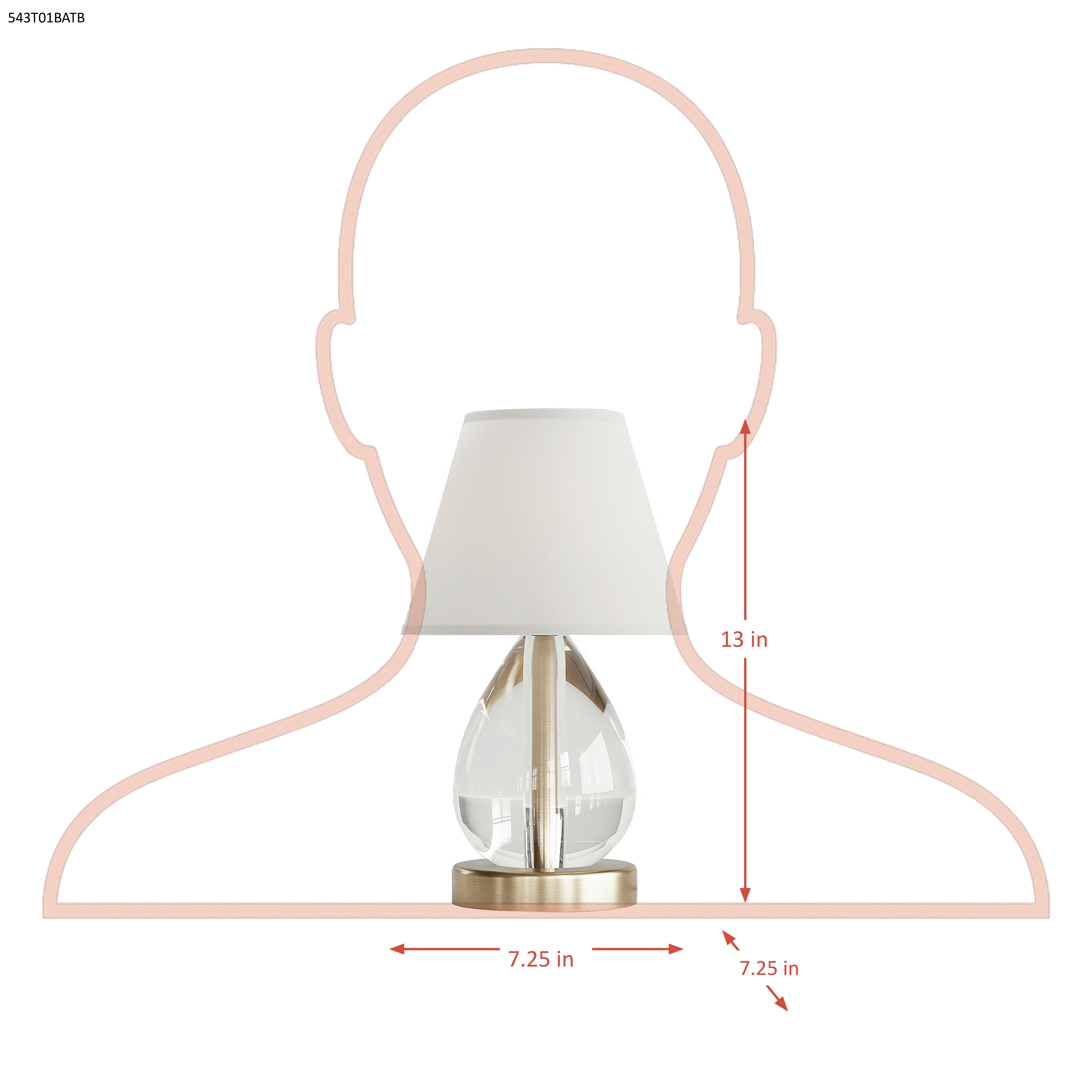 Mona & Lisa 1 Light Oblong Crystal Table Lamp