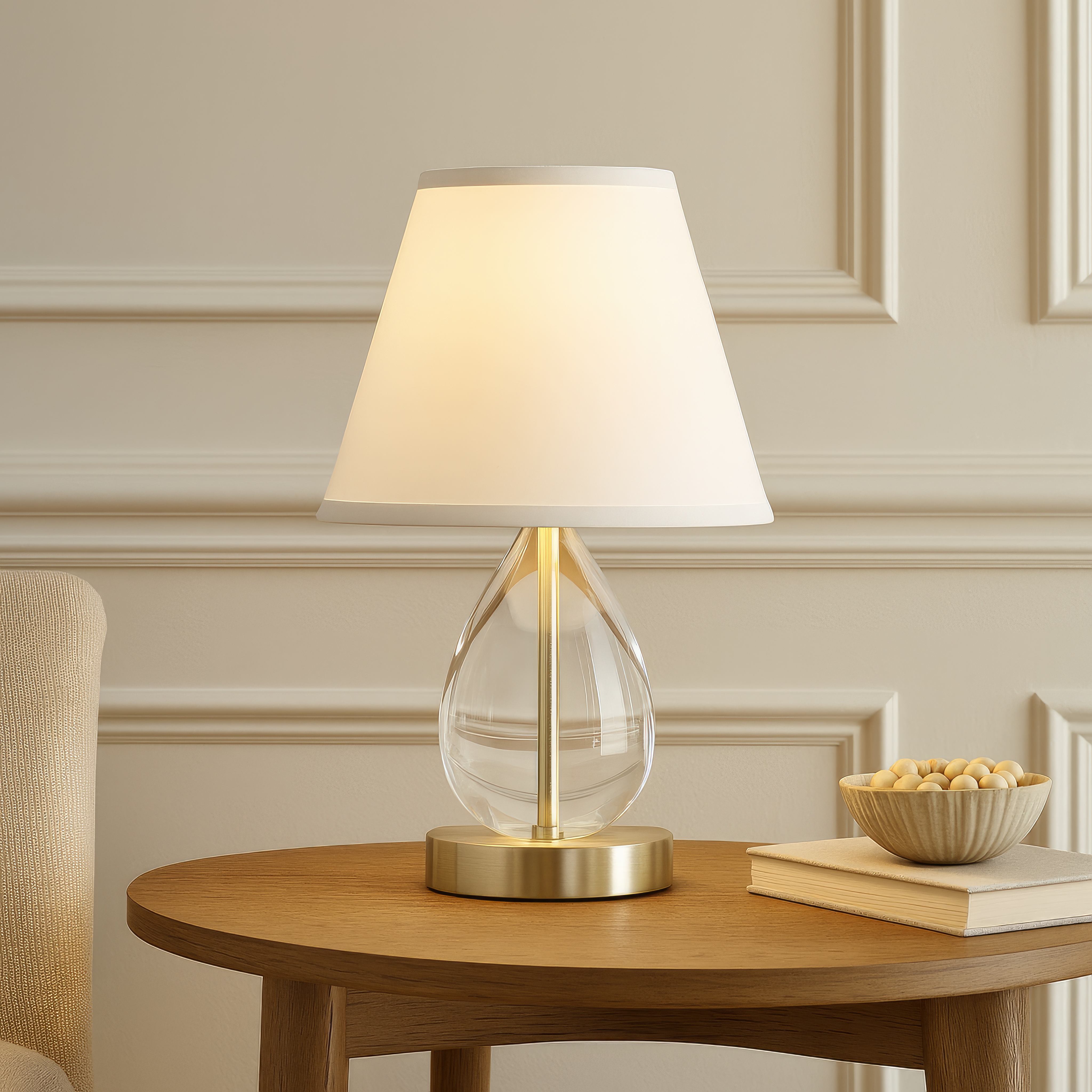 Mona & Lisa 1 Light Oblong Crystal Table Lamp