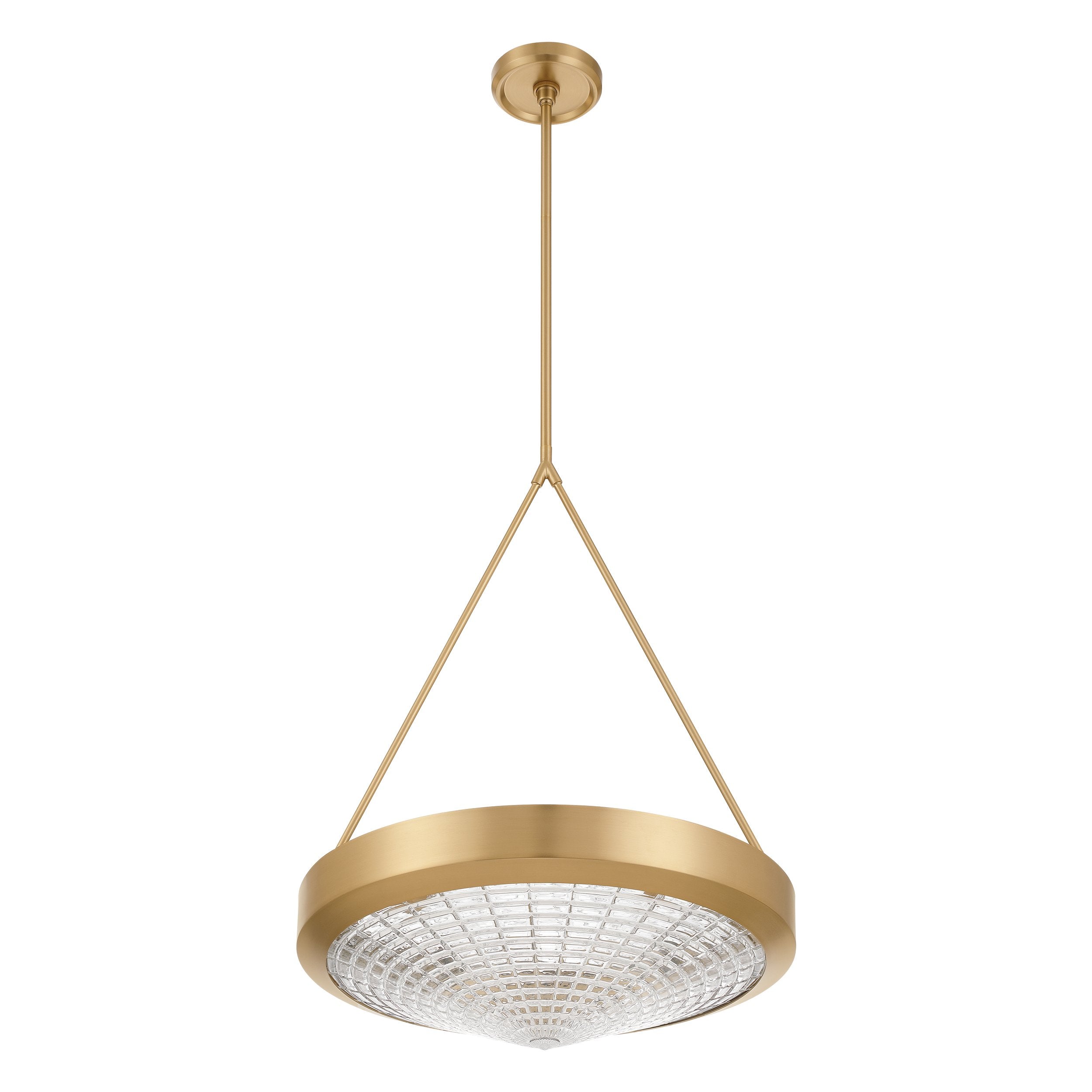 Agate 20-inch 4-light Champagne Gold Pendant Light with Clear Holophane Glass Shade