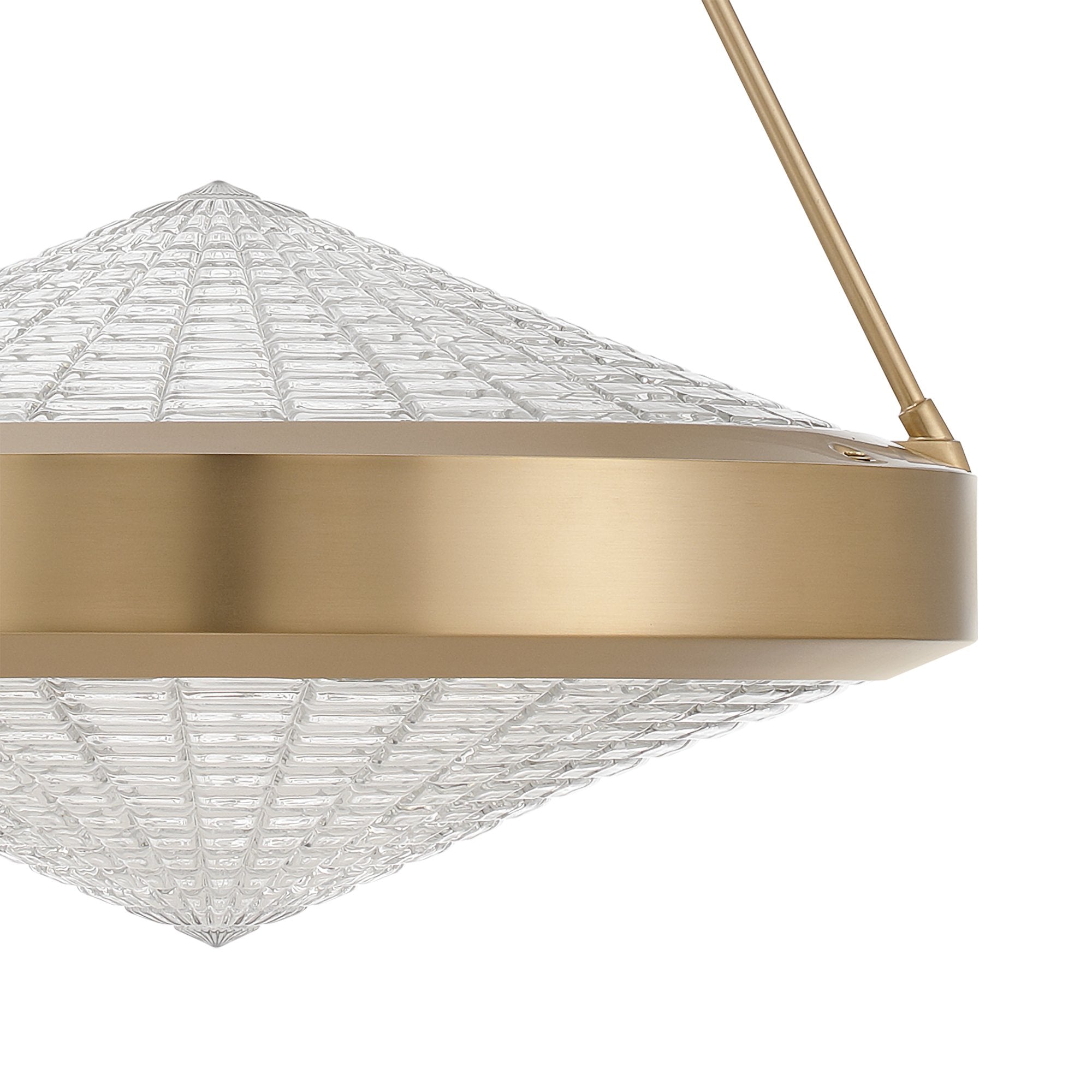 Agate 20-inch 4-light Champagne Gold Pendant Light with Clear Holophane Glass Shade