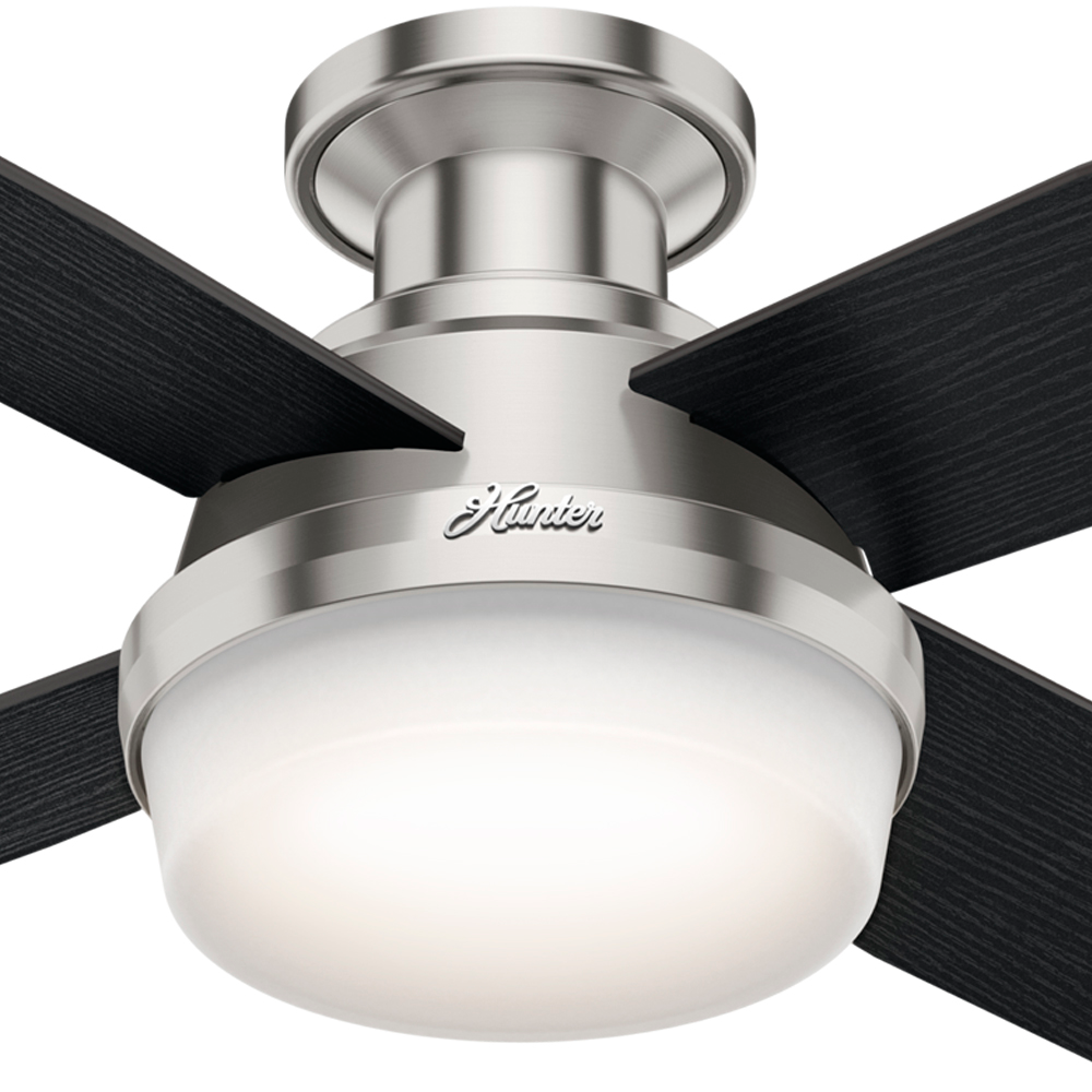 52 inch Dempsey Brushed Nickel Low Profile Ceiling Fan with LED Light Kit and Handheld Remote