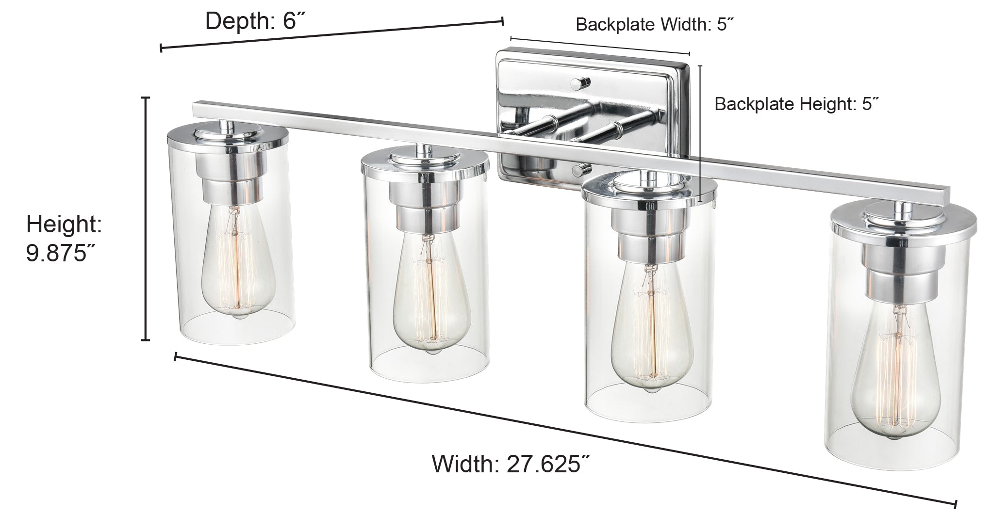 27.63'' Verlana Brushed Nickel 4 Light Bath Vanity
