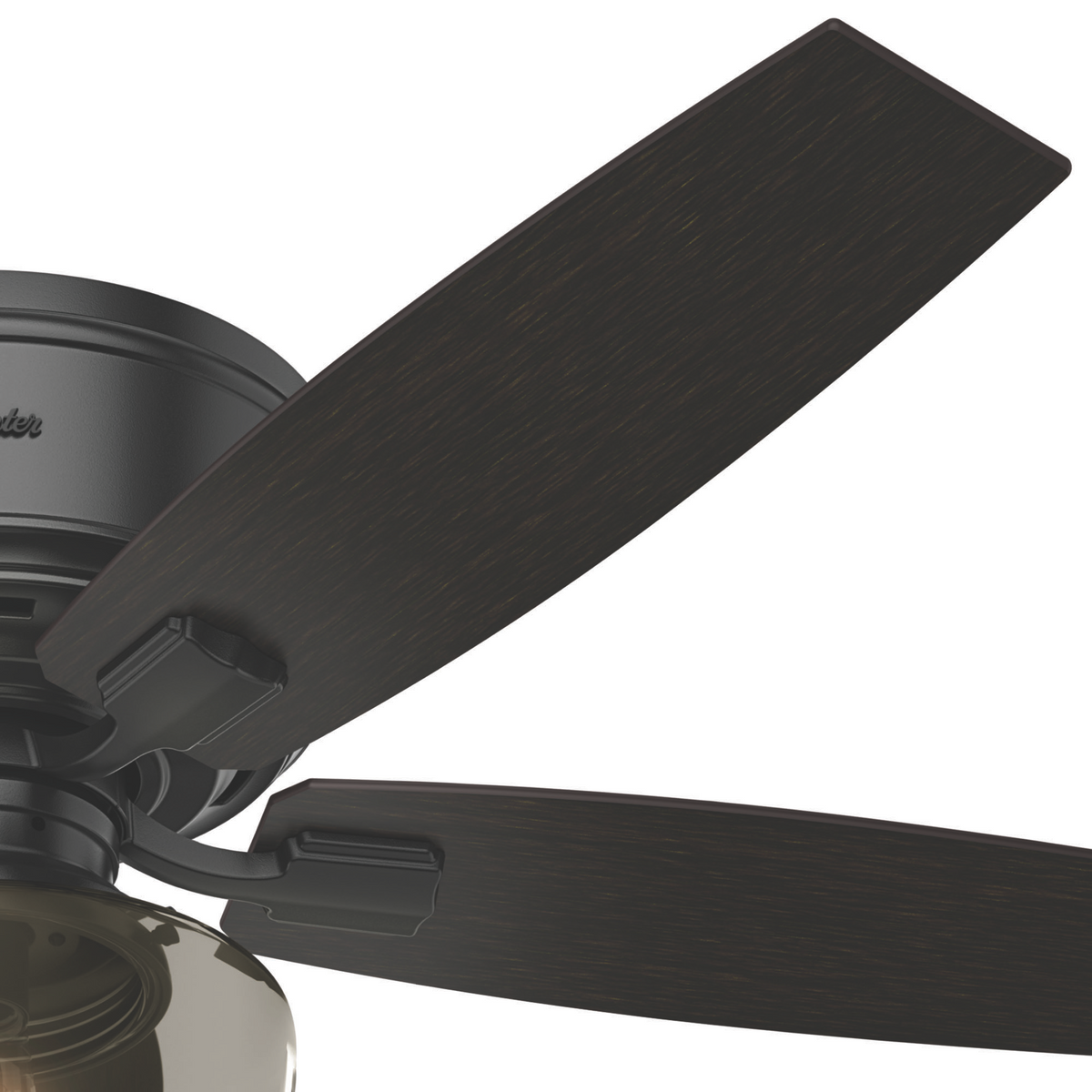 52 inch Bennett Matte Black Low Profile Ceiling Fan with LED Light Kit and Handheld Remote