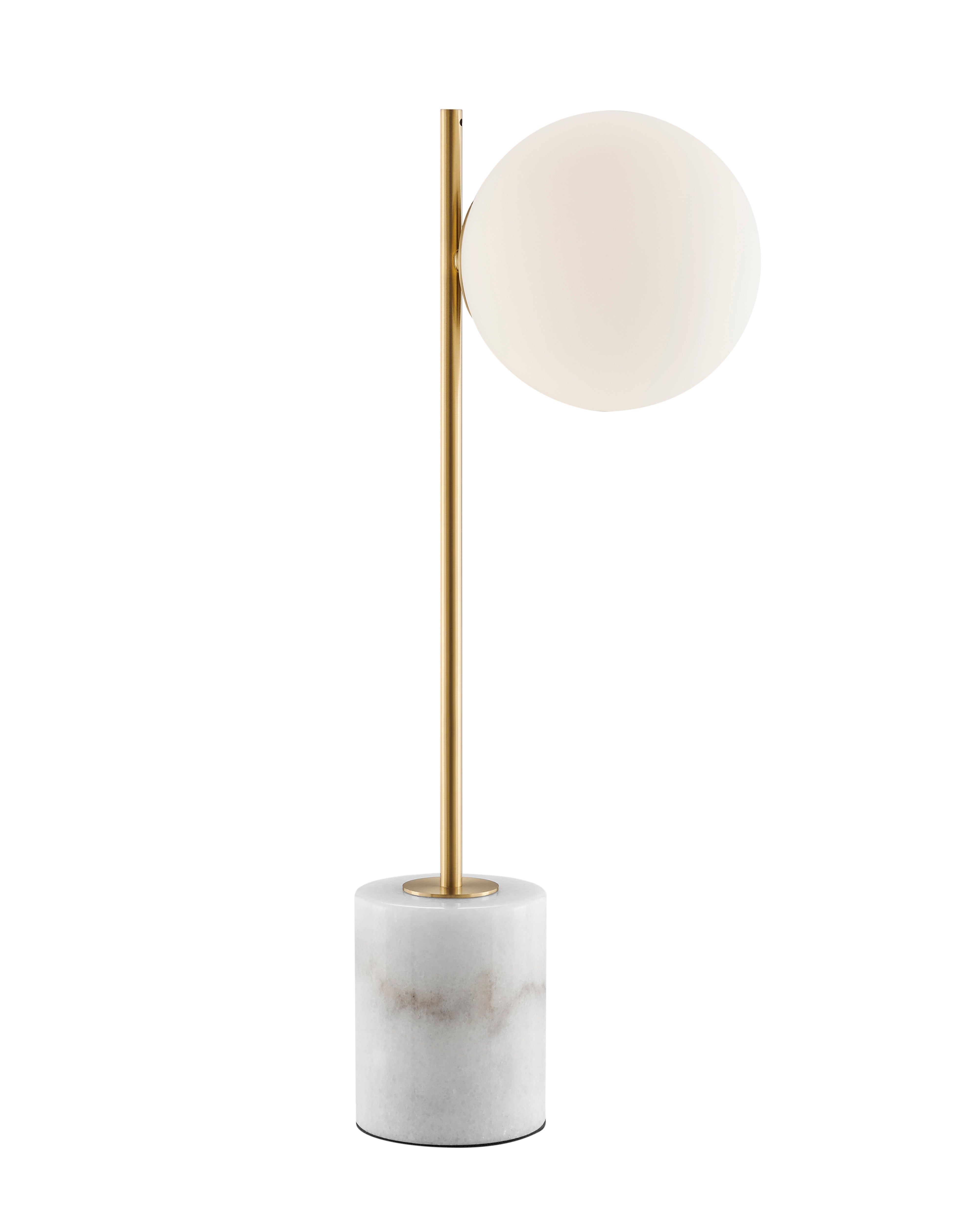 Anechdoche Gold Table Lamp with White Marble Base