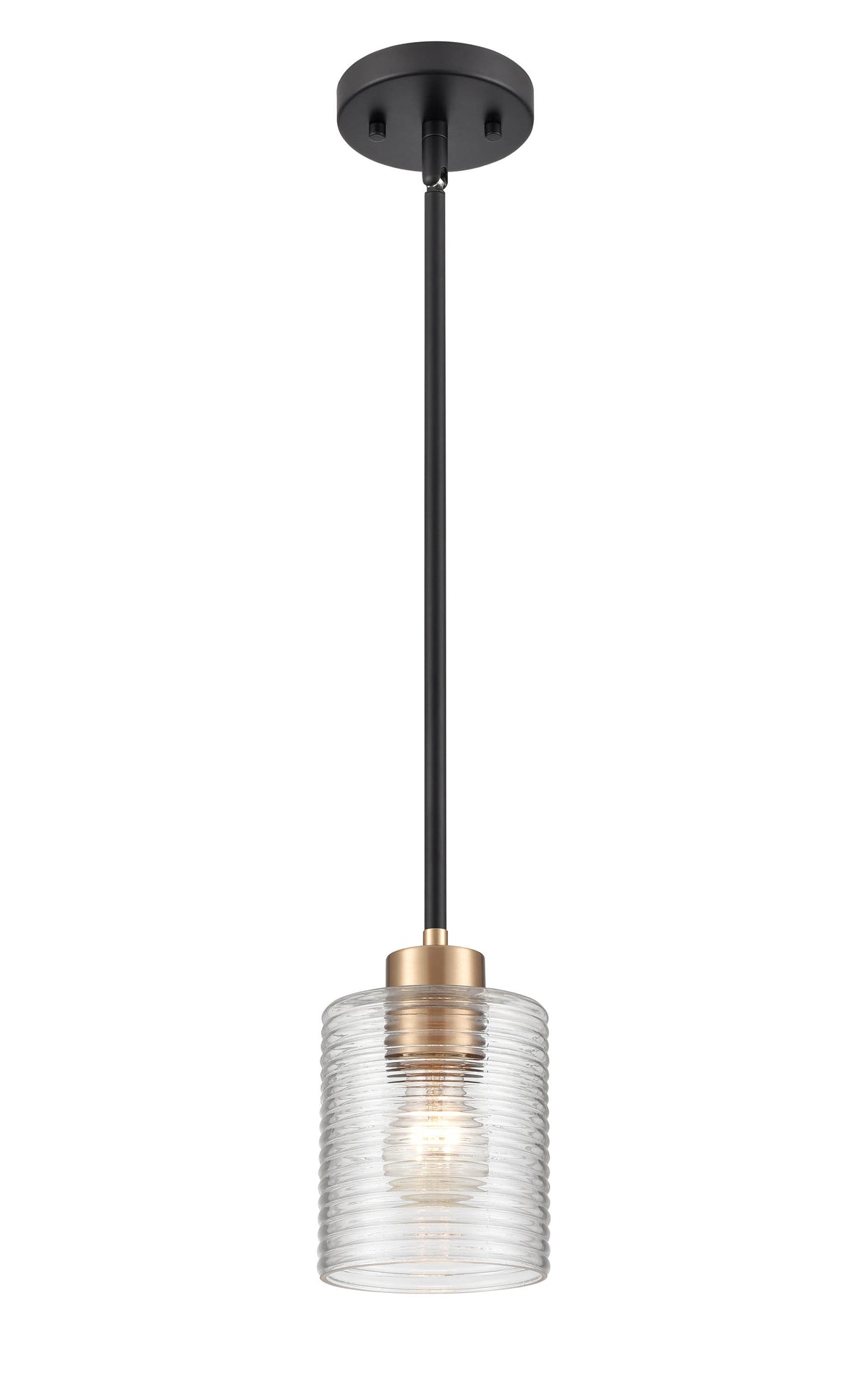 7.25'' Renitta Matte Black/Modern Gold 1 Light Mini Pendant
