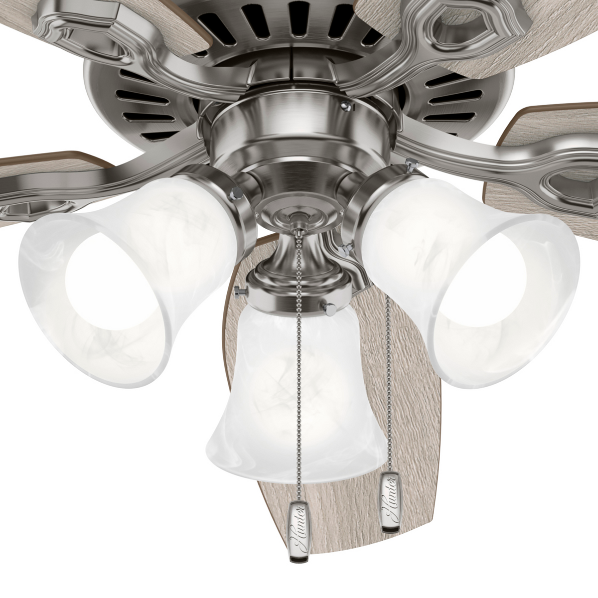 52 inch Builder Brushed Nickel Ceiling Fan with LED Light Kit