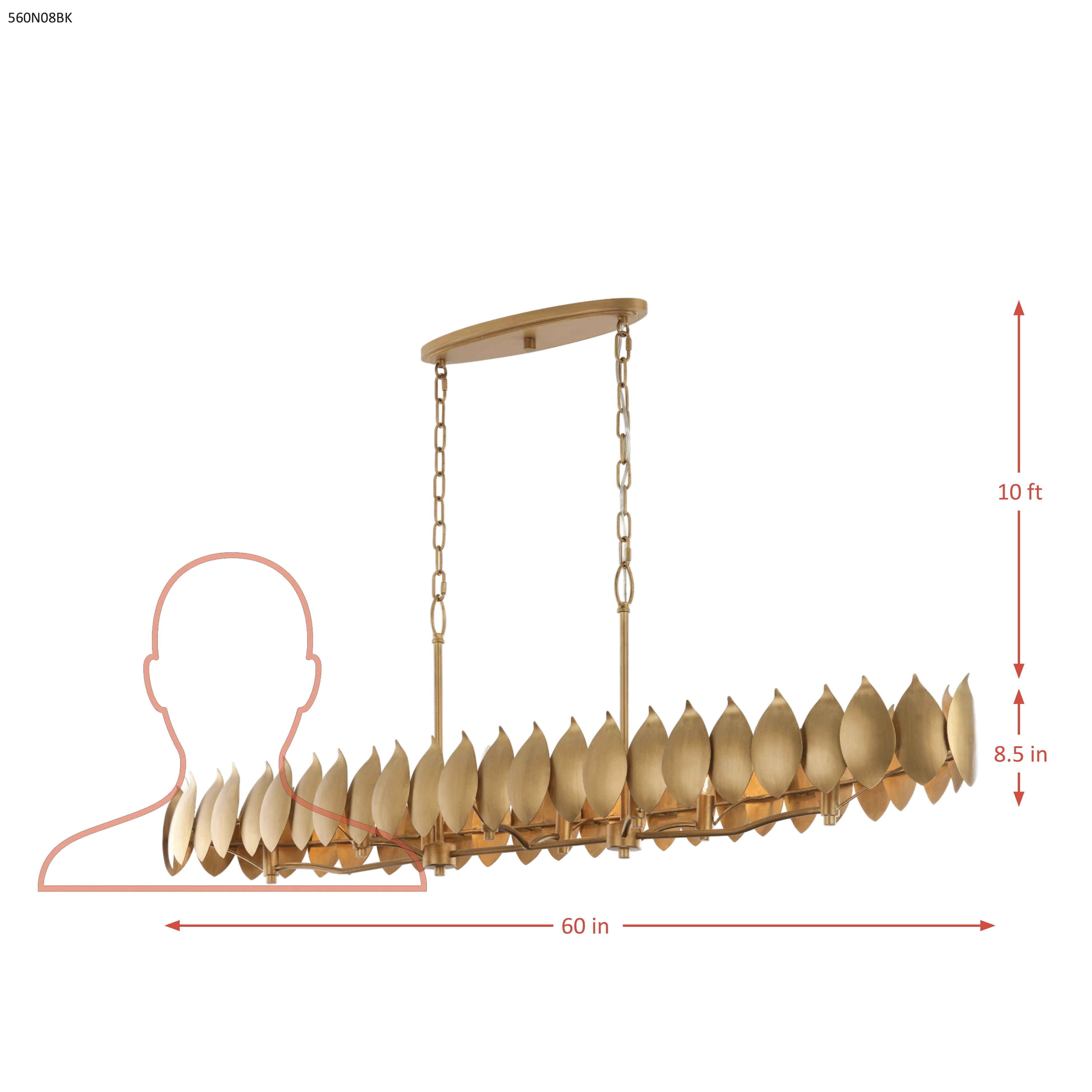 Petal Reign 8 Light Linear Pendants