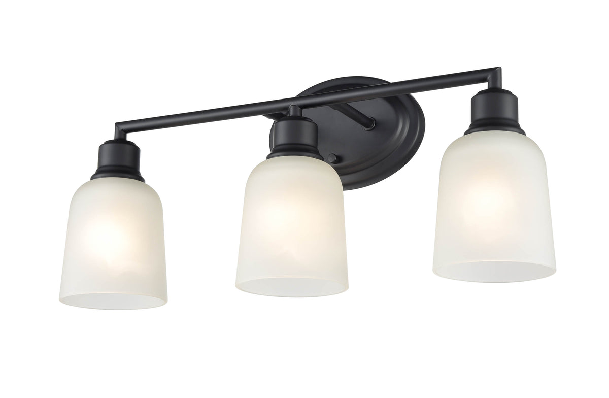22'' Amberle Matte Black 3 Light Bath Vanity