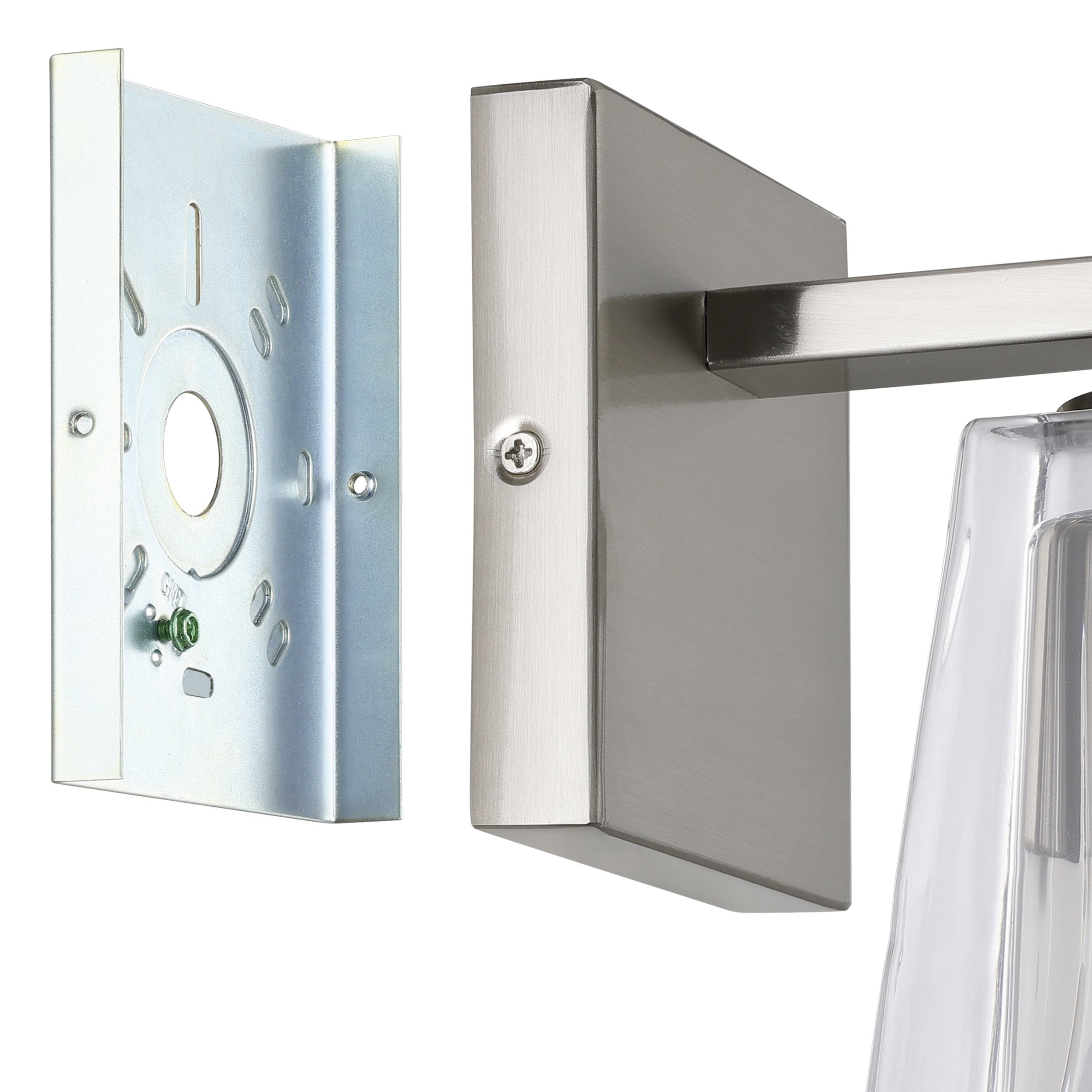 Valentin 4-inch 1-light Brushed Nickel Vanity Light with Clear Pressed Glass Shade