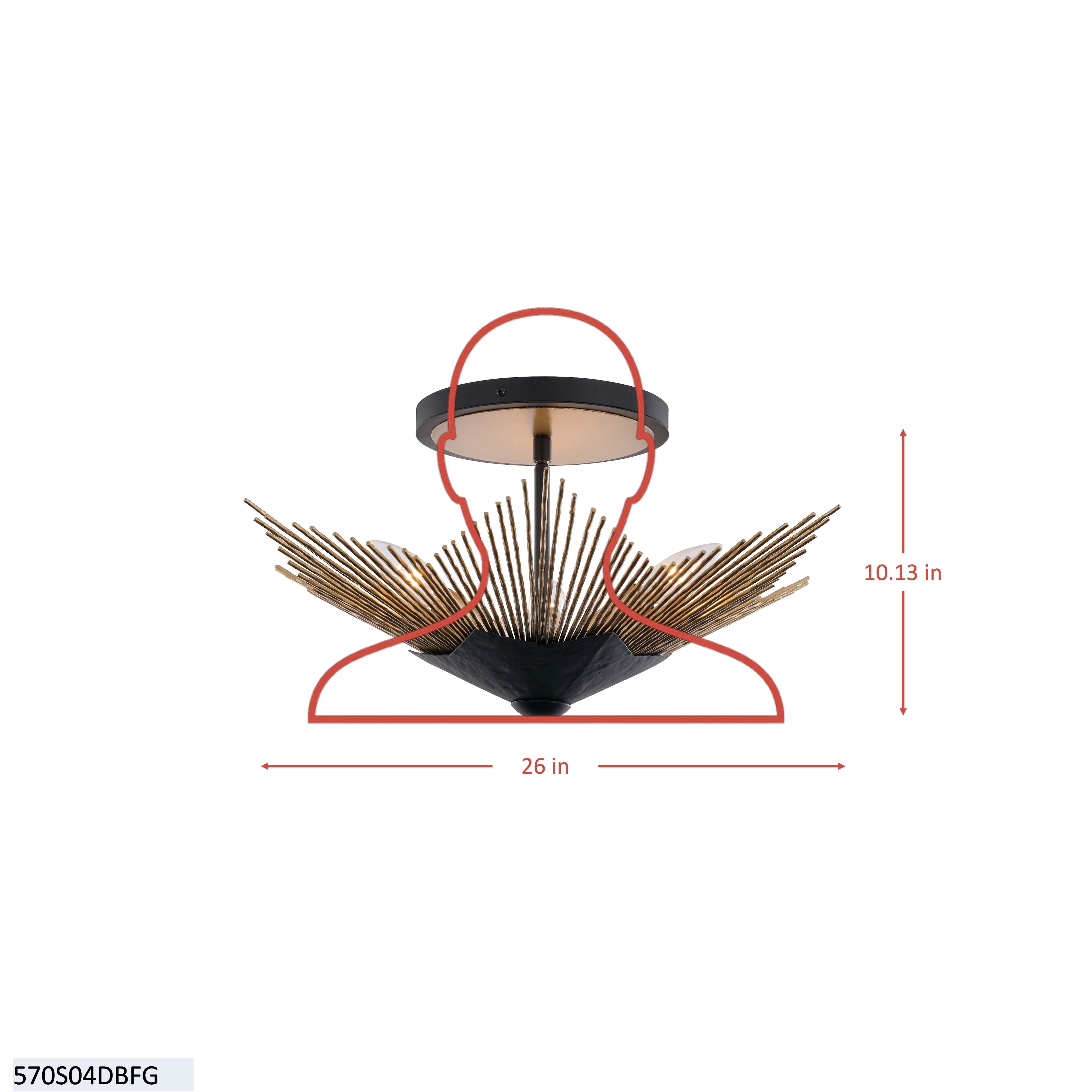 Aristocrat 4 Light Semi Flush