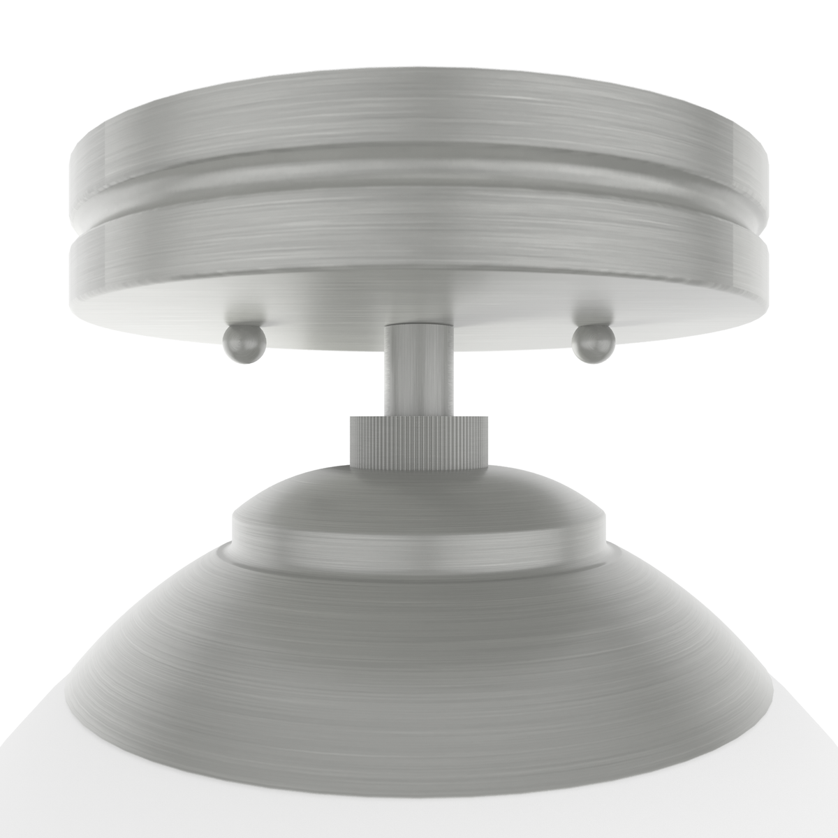Hepburn 8-inch 1-light Brushed Nickel Semi-Flush Mount with Cased White Glass