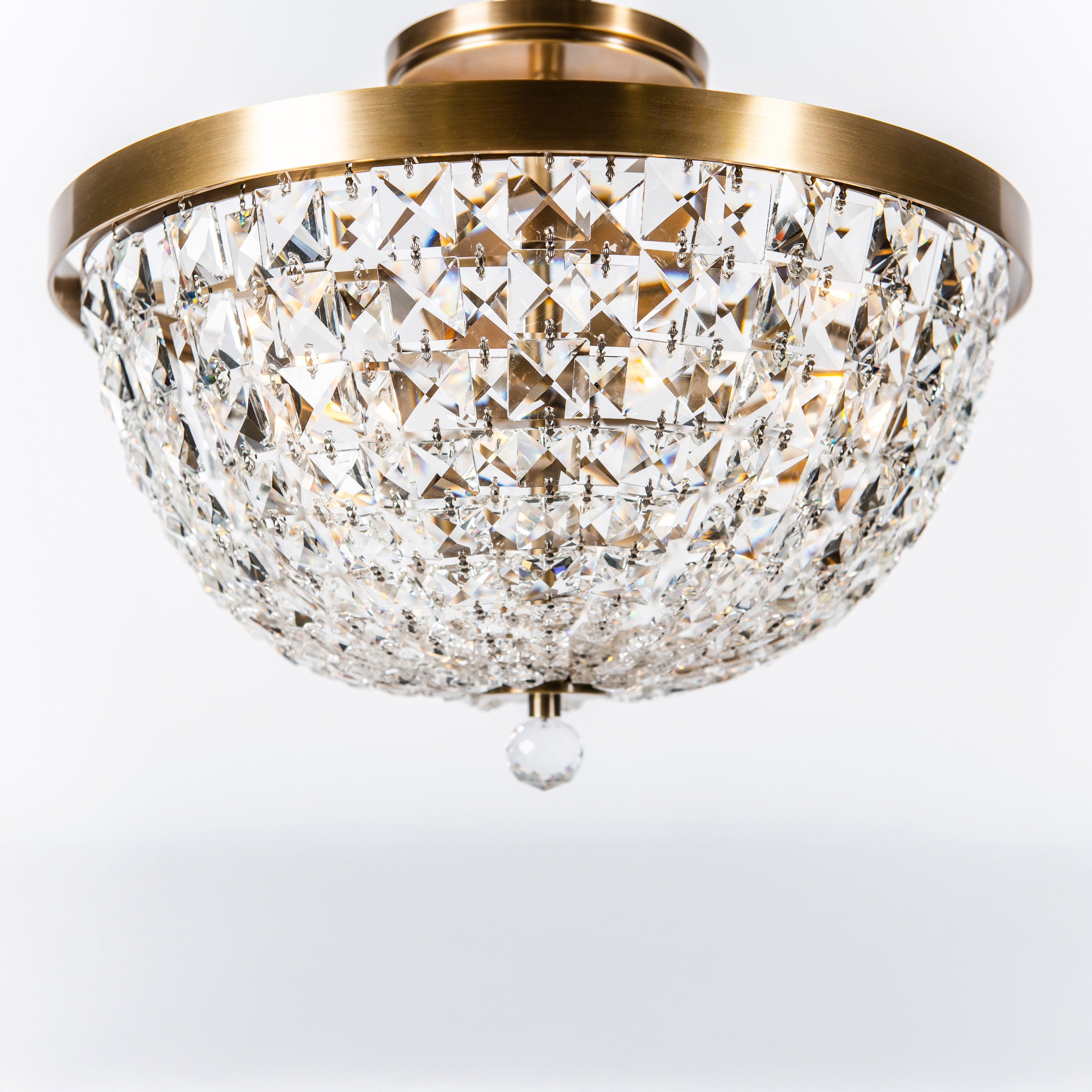 Crystal Baller 3 Light Leaded Crystal Empire Semi-Flush Mount