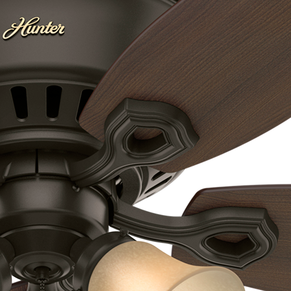 52 inch Builder New Bronze Low Profile Ceiling Fan with LED Light Kit and Pull Chain
