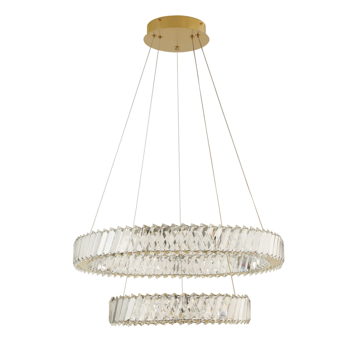 Golden Ratio 24 in Two Tier LED Crystal Pendant