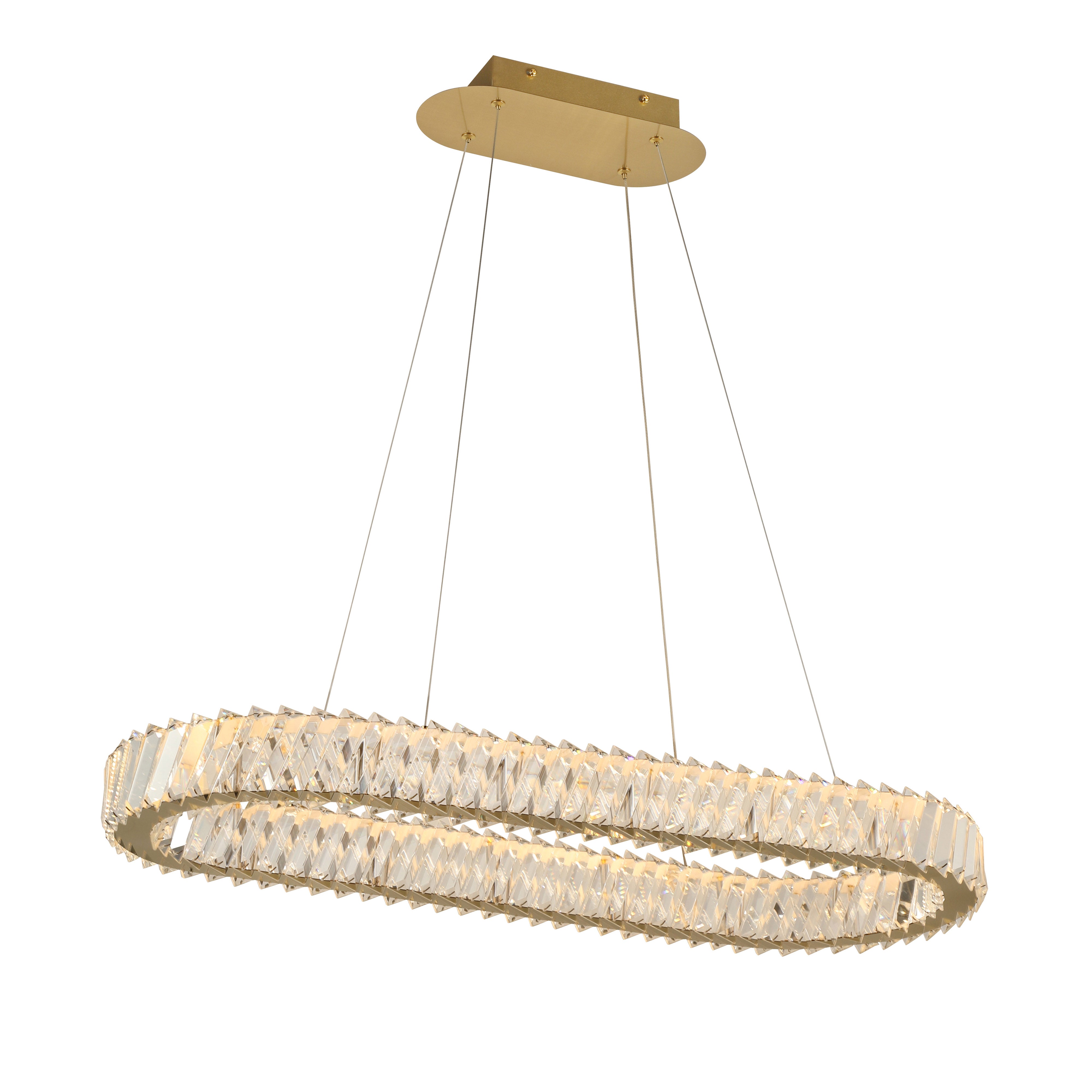 Golden Ratio 33 in Oval LED Crustal Pendant