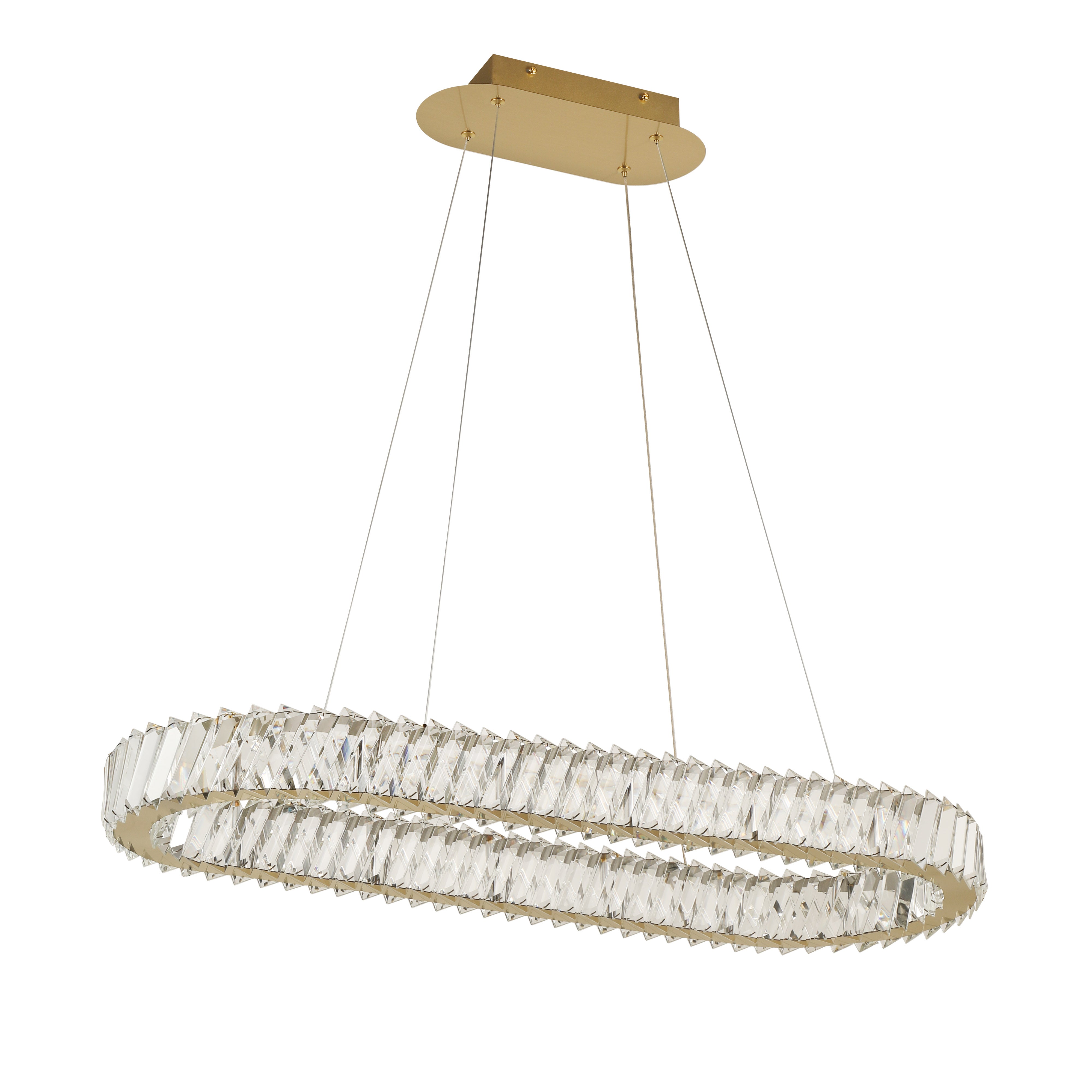 Golden Ratio 33 in Oval LED Crustal Pendant