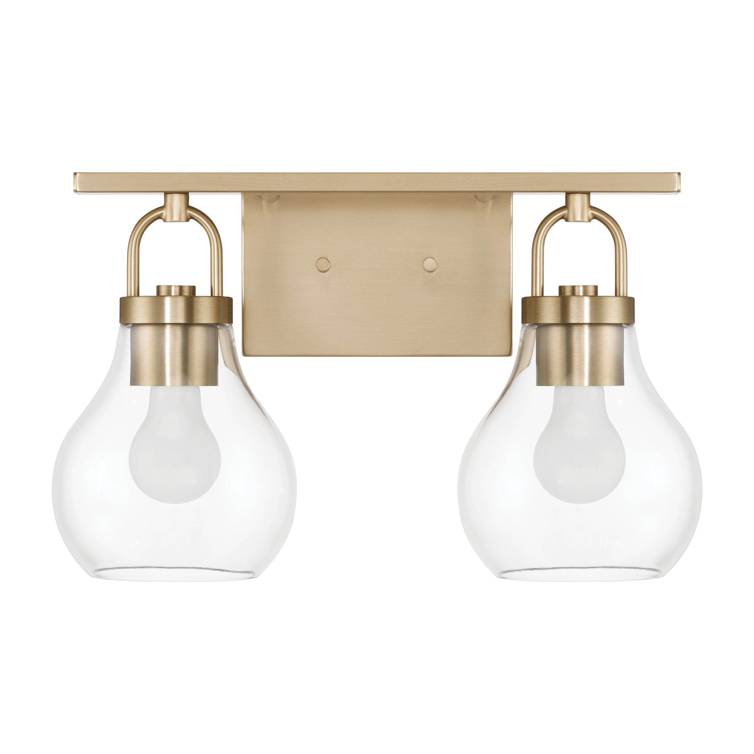 Mansfield 16-inch 2-light Champagne Gold Vanity Light with Clear Glass Shades