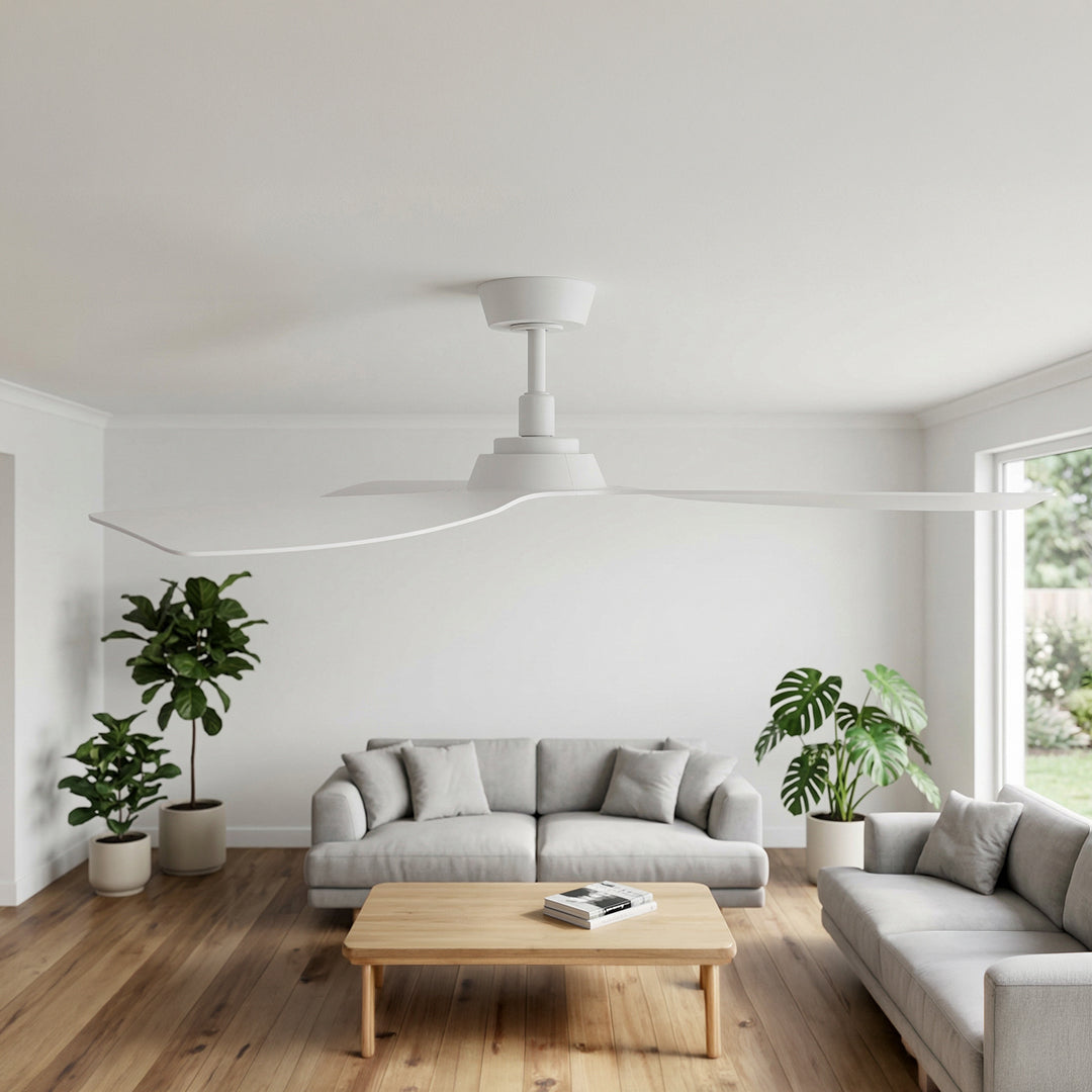 52 Inch Indoor Outdoor DC White Fan with Remote