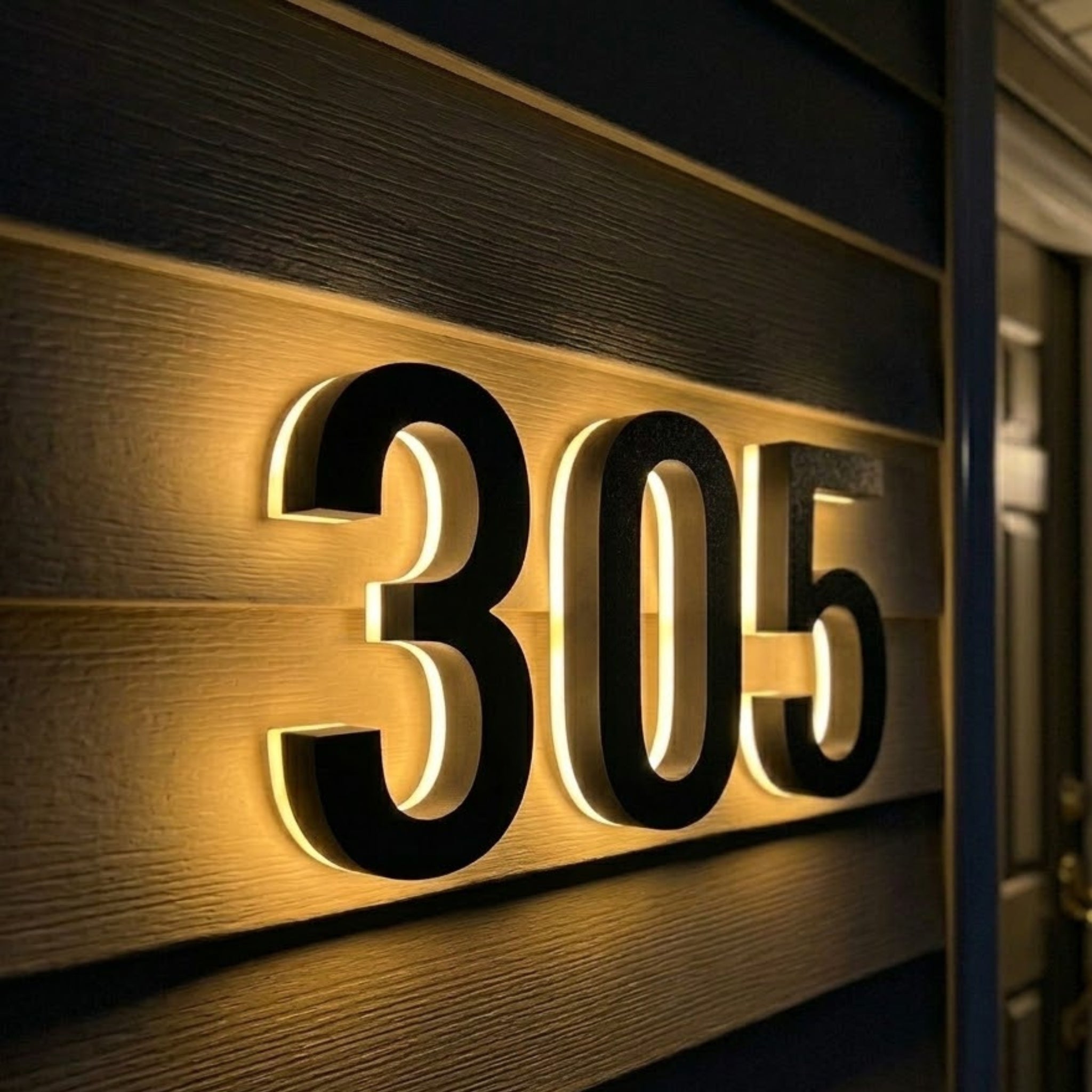 5 inch backlit house numbers - 2700k ABS Polymer - Waterproof