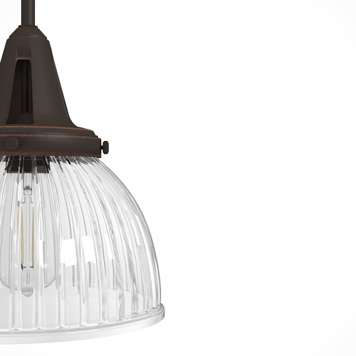 Cypress Grove 10-inch 1-light Onyx Bengal Industrial Pendant with Clear Holophane Glass
