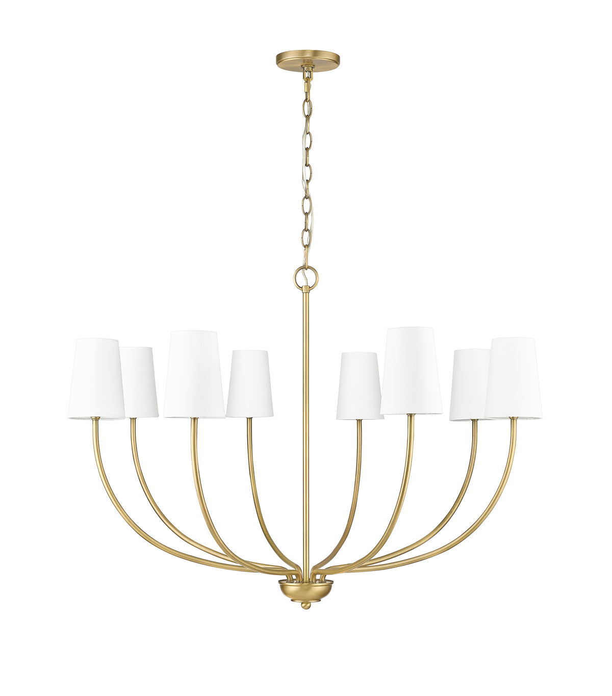 31'' Kandor Vintage Brass 8 Light Chandelier