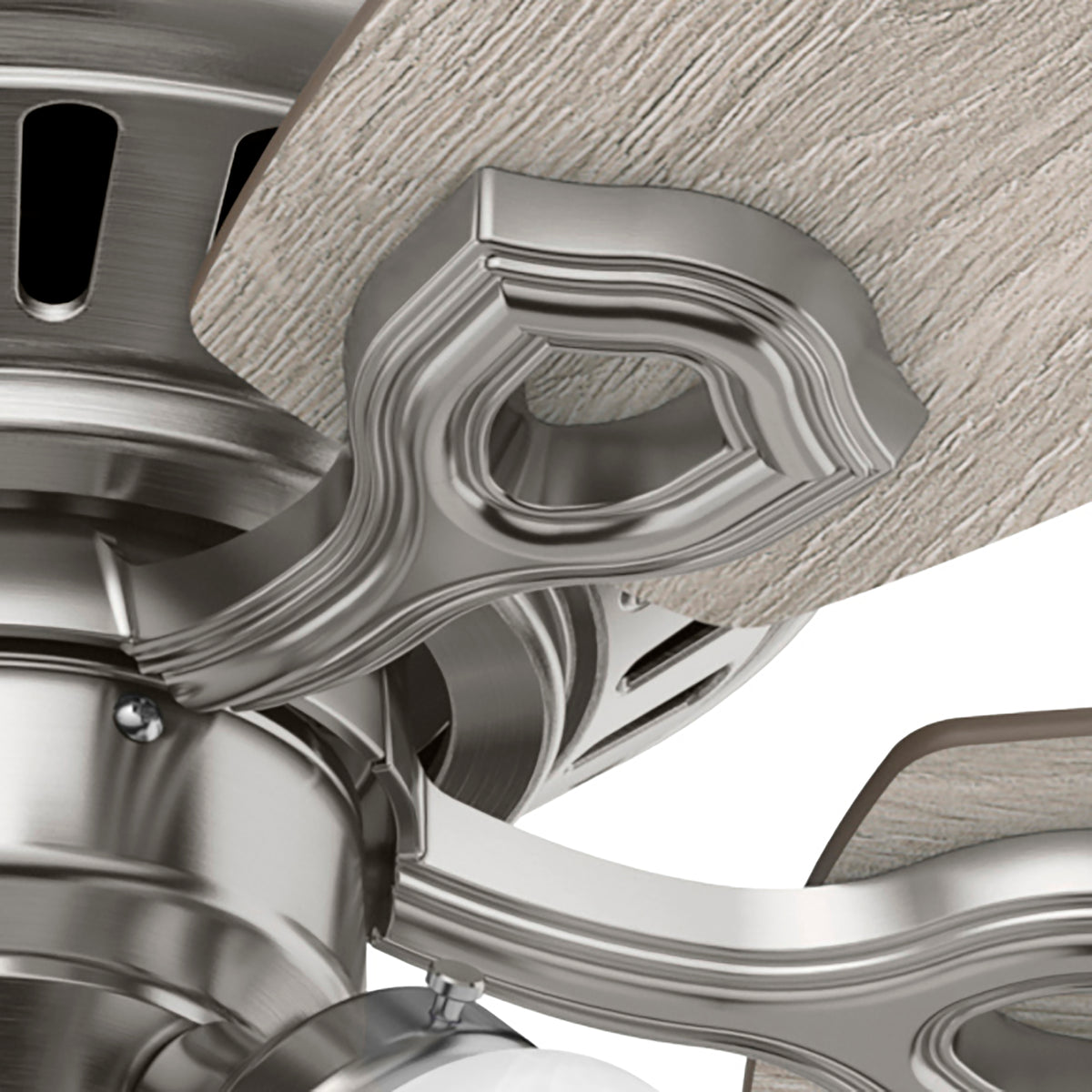 52 inch Builder Brushed Nickel Low Profile Ceiling Fan with LED Light Kit